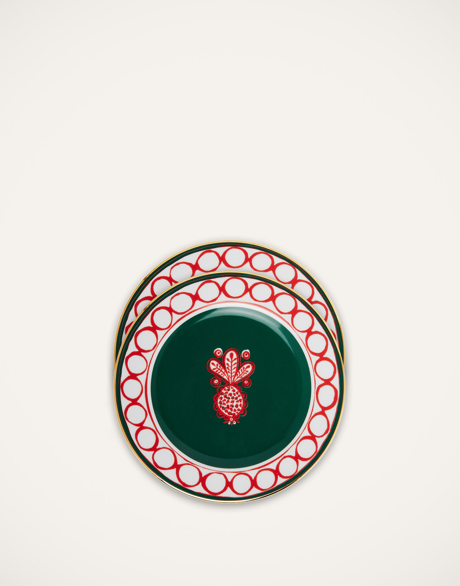 La DoubleJ Dessert Plate Set of 2 Pineapple Bordeaux DIS0031CER001PNP0006