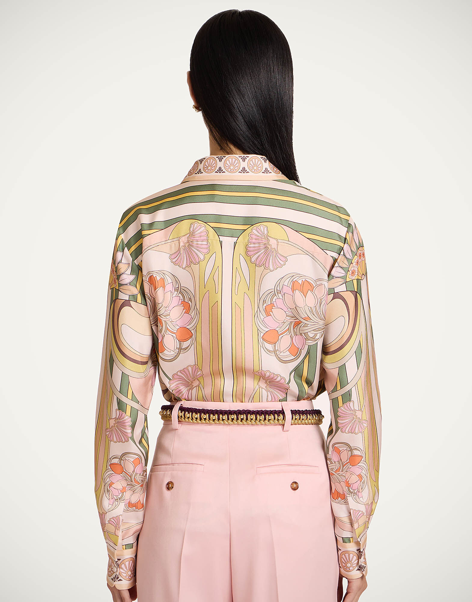 La DoubleJ Boy Shirt Tulip Plac&eacute;e Pale Pink SHI0040SIL006TUL07PI02