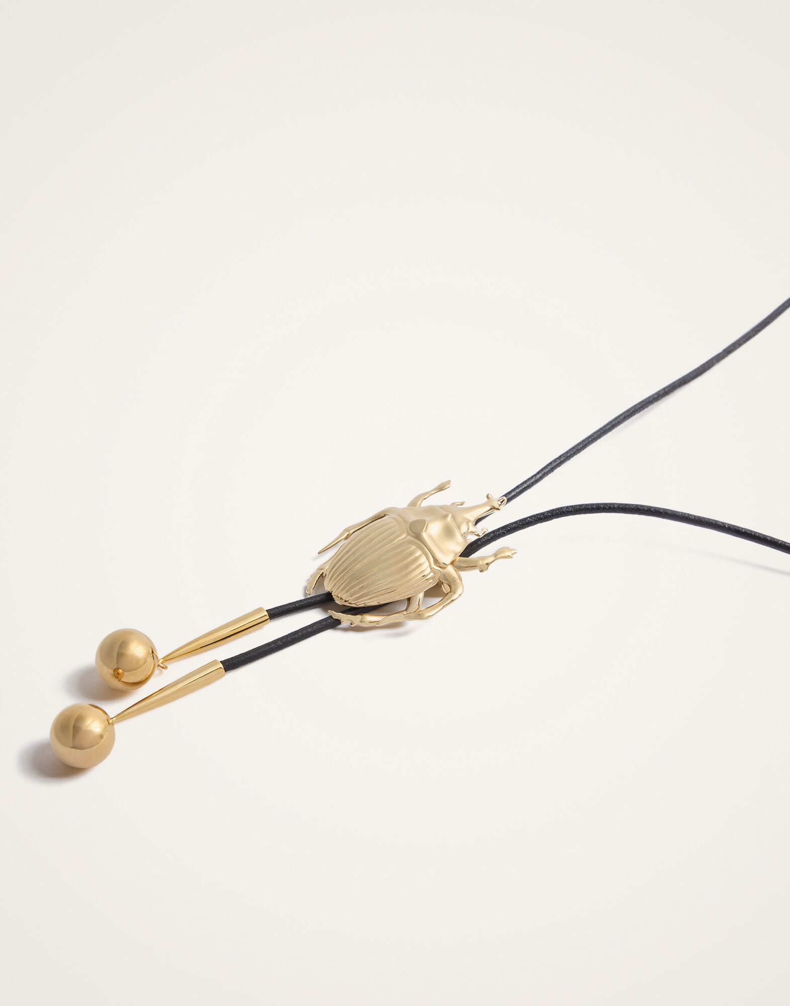 La DoubleJ Scarab Cow Tie 24K Gold Plate NEC0041BRA003SOLIDYE05