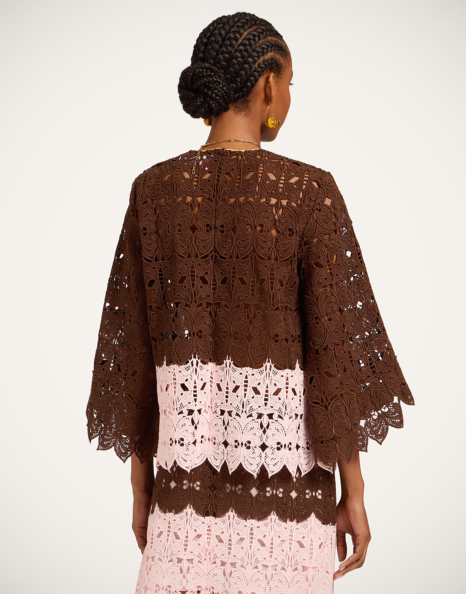 La DoubleJ Lacey Make An Exit Top Color Block Chocolate & Pink TOP0216LAC014BIC01BR07