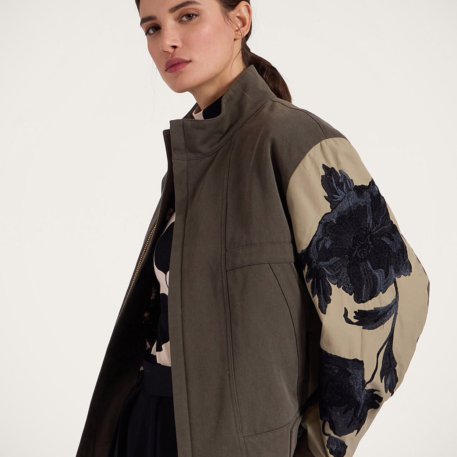 La Doublej Janis Puffer In Solid Camouflage Green