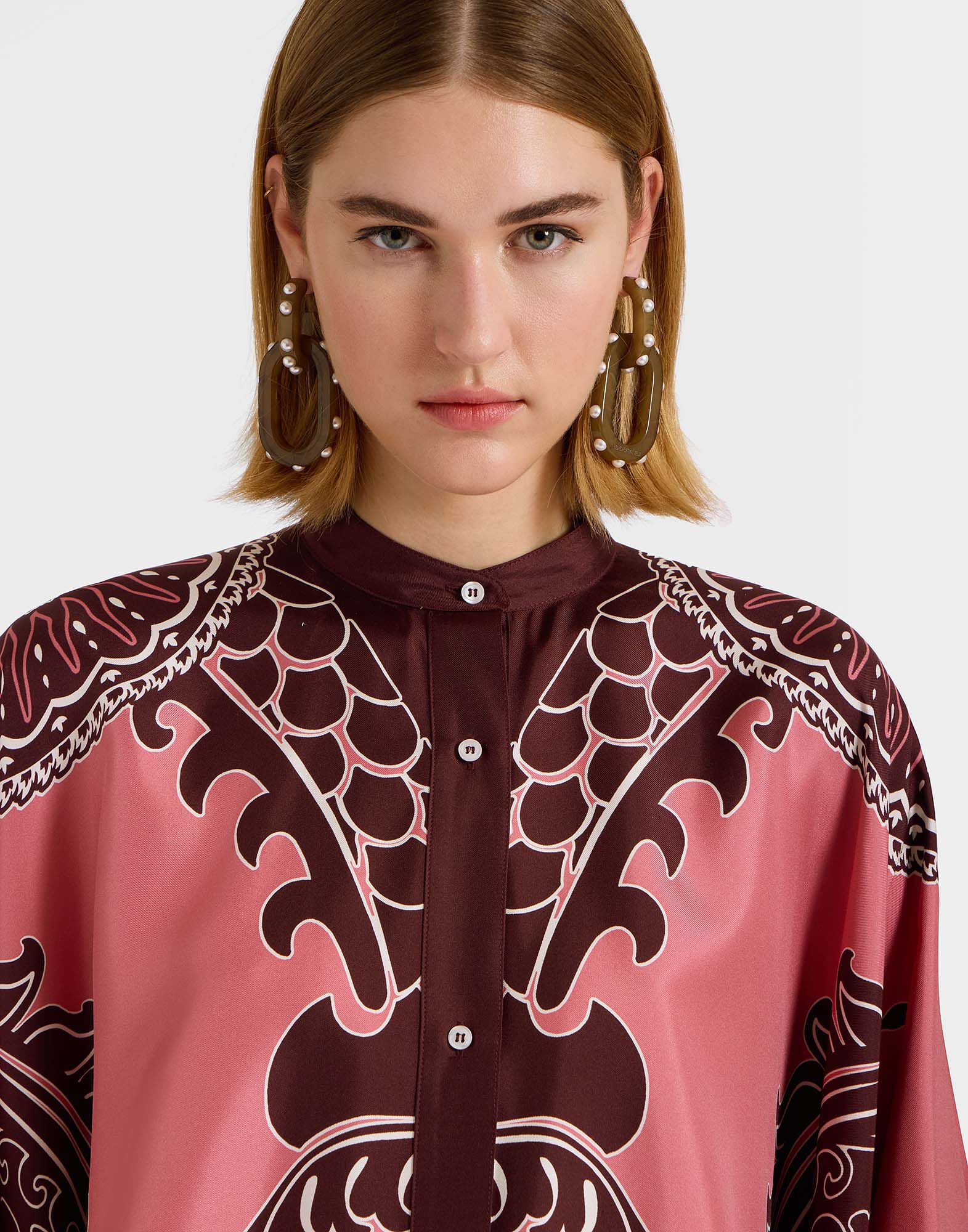 La DoubleJ Foulard Shirt Oltrarno Plac&eacute;e Pink SHI0059SIL006OLT03PI01