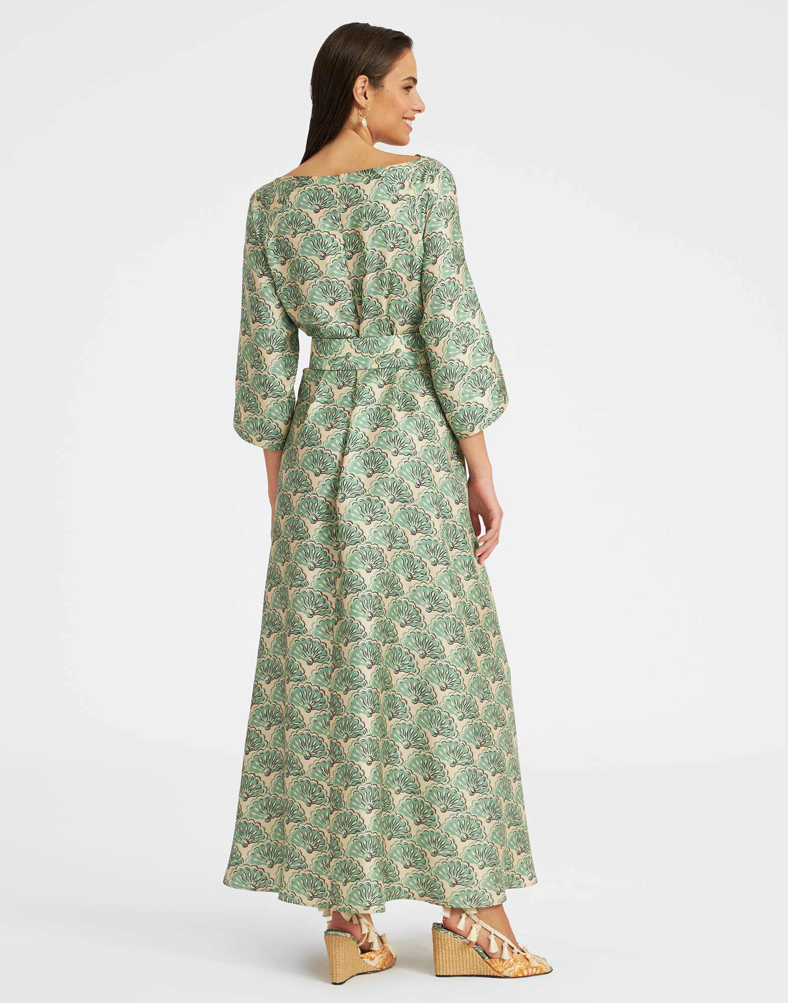 La DoubleJ Muumuu Dress Round Neck Fans Mint DRE0370SIL001FAN01GR11