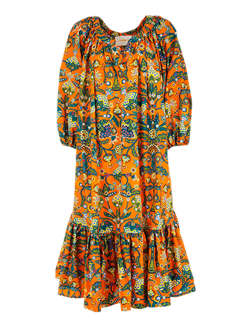 LaDoubleJ Folk Dress Tree Of Life Arancio DRE0214COT001TFL0002