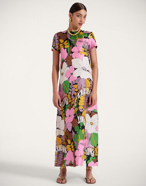 La DoubleJ Swing Dress Big Flower DRE0001SIL001BFL0001