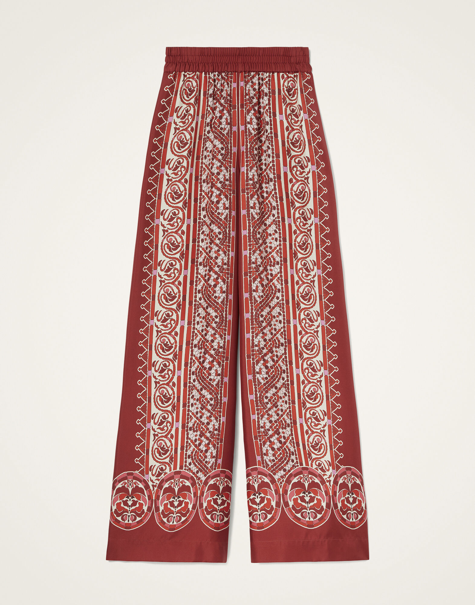 La DoubleJ Palazzo Pants Cobra Plac&eacute;e Red TRO0026SIL006COB01RE01
