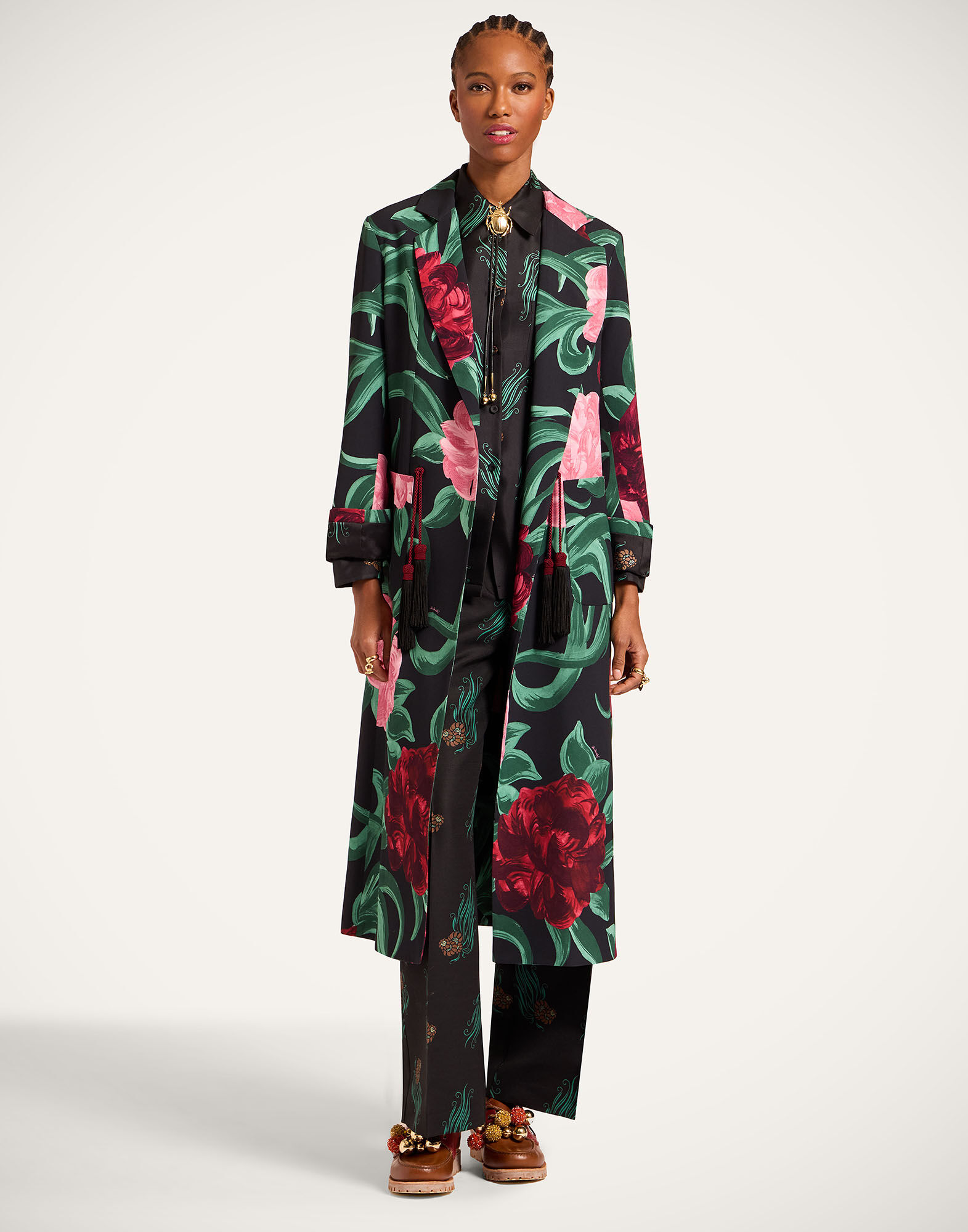 La DoubleJ Duster Coat Peony Black JAC0166SAB001PEO05BL01