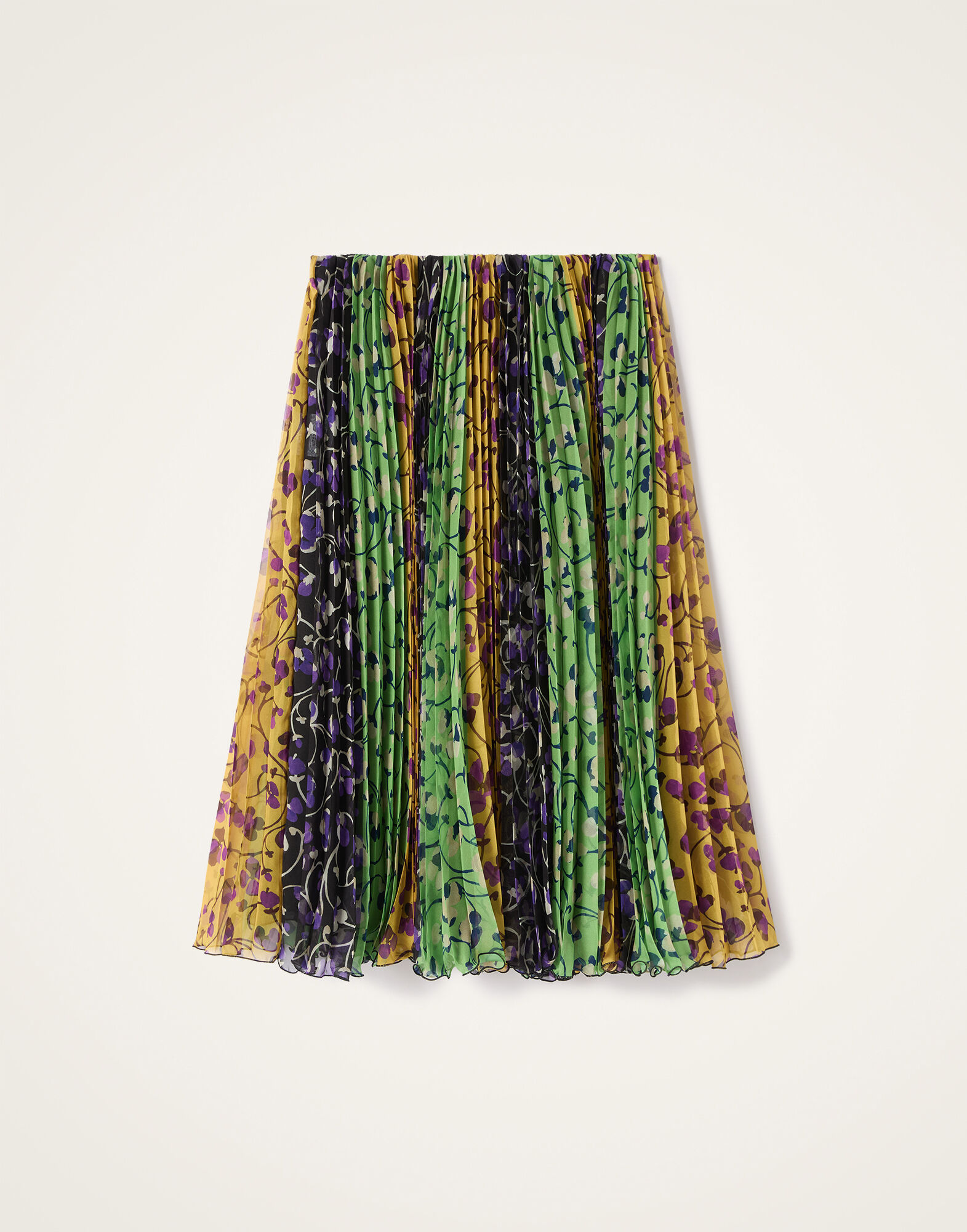 La DoubleJ Supremes Skirt Honeysuckle Tricolor Plac&eacute;e Yellow SKI0074CHF004HNY04YE02