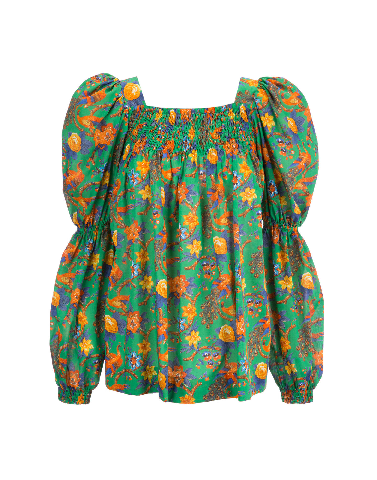 LaDoubleJ Peasant Top Pavone Verde SHI0009COT003PAV0003