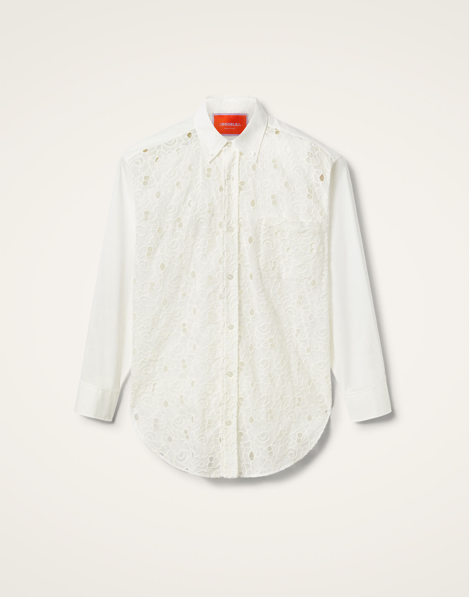 La DoubleJ Lacey Better Than Your Boyfriend's Shirt Solid Ivory SHI0100EMB035SOLIDWH04