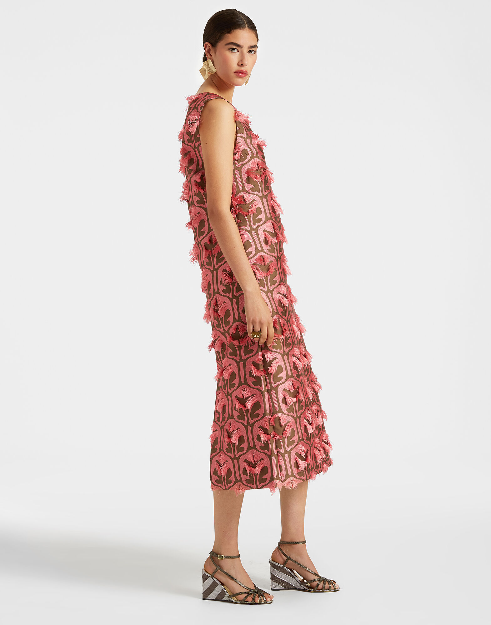 La DoubleJ Column Dress Grove Kaki/Pink DRE0389JCQ043GRV03PI01