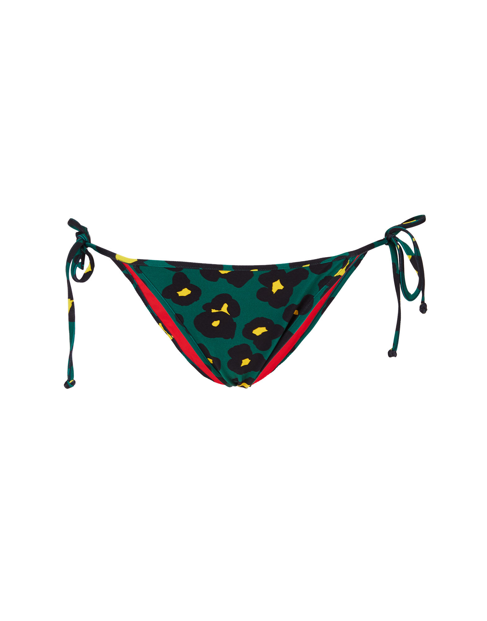 LaDoubleJ String Bikini Bottom Flower Leopard Verde SWI0004LYC001FLL0002