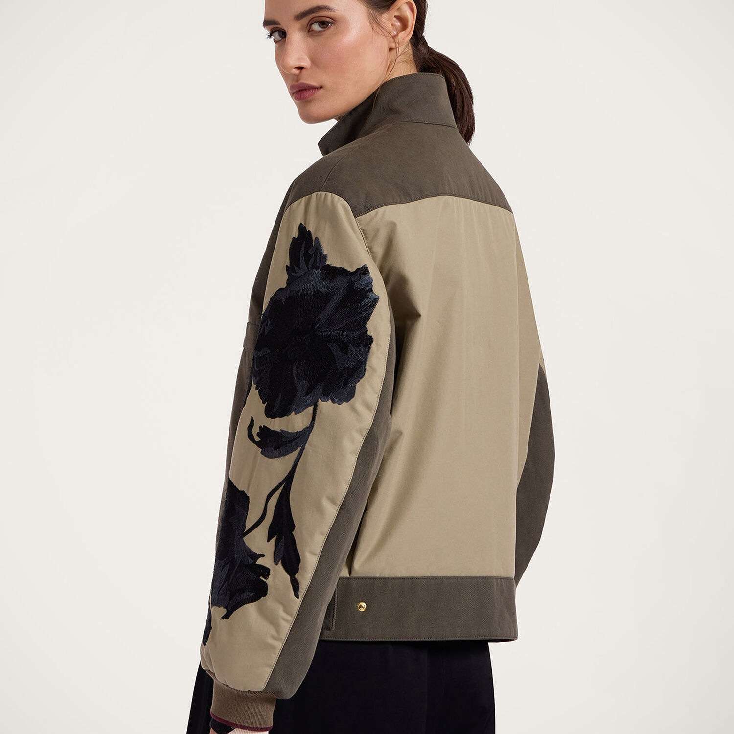 La Doublej Janis Puffer In Solid Camouflage Green