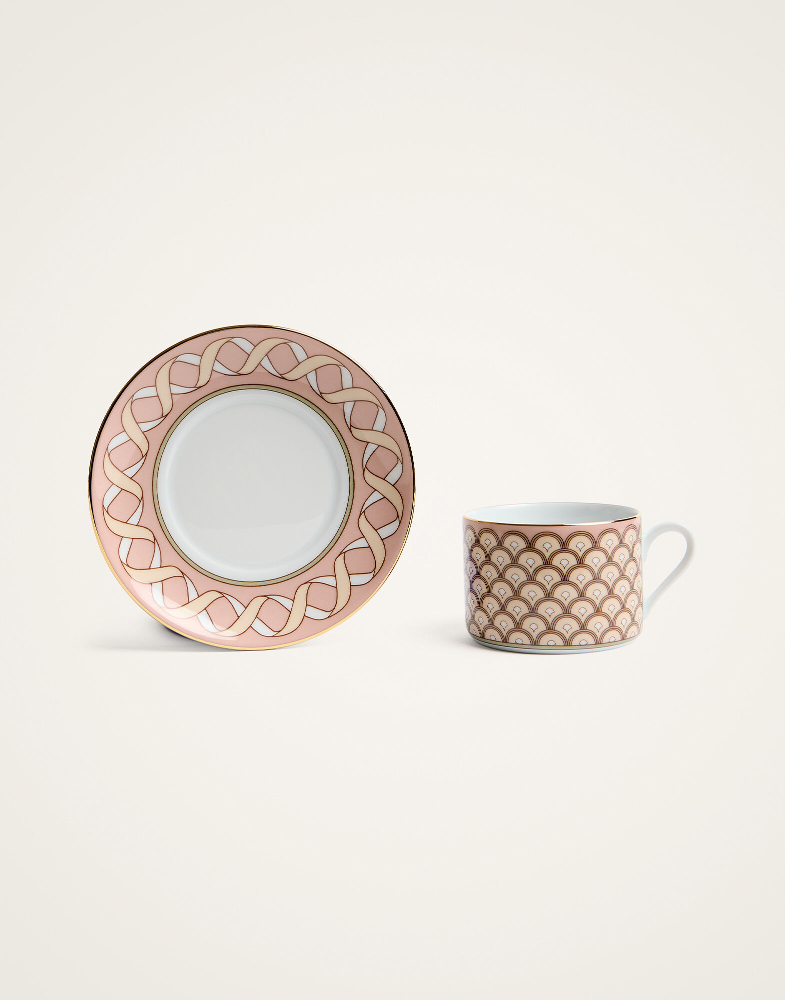 La DoubleJ Impero Tea Cup Set Of 2 Odysseus Dusty Pink CUP0012CER001ODY01PI10