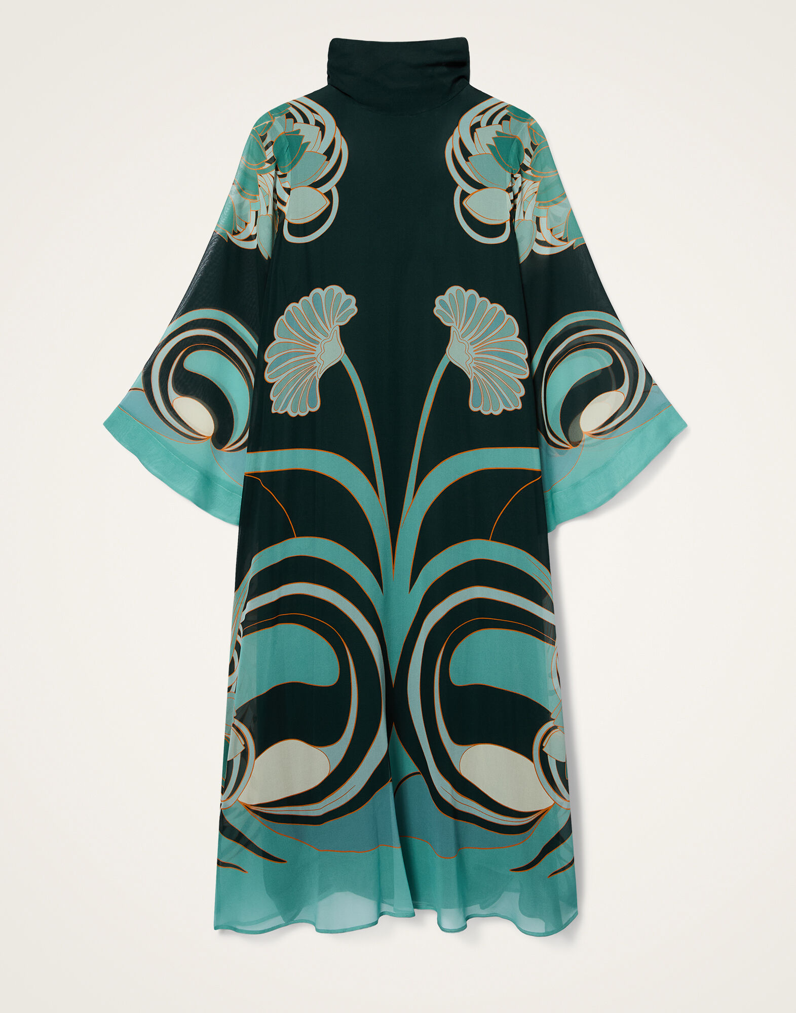 La DoubleJ Magnifico Midi Dress Blooming Tulip Plac&eacute;e Dark Green DRE0788SIL028BTU01GR03