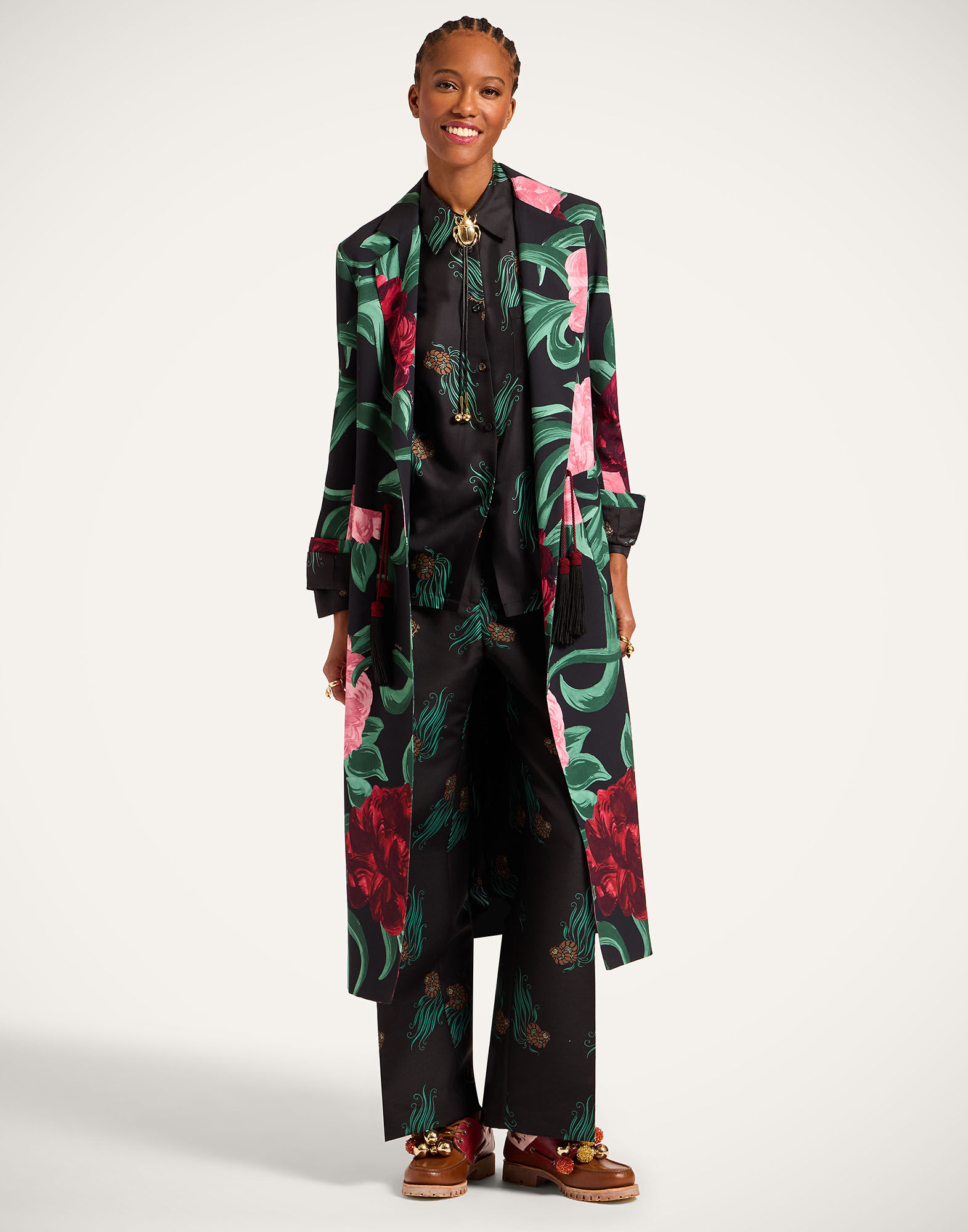 La DoubleJ Duster Coat Peony Black JAC0166SAB001PEO05BL01