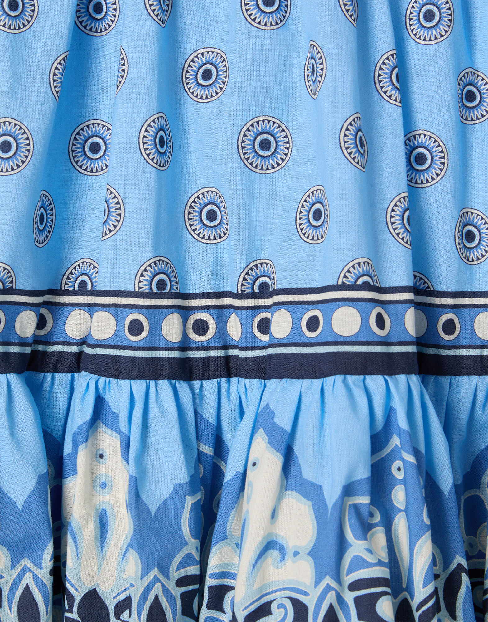 La DoubleJ Mini Big Skirt Cocoon Plac&eacute;e Blue SKI0206COT098COC02BU03