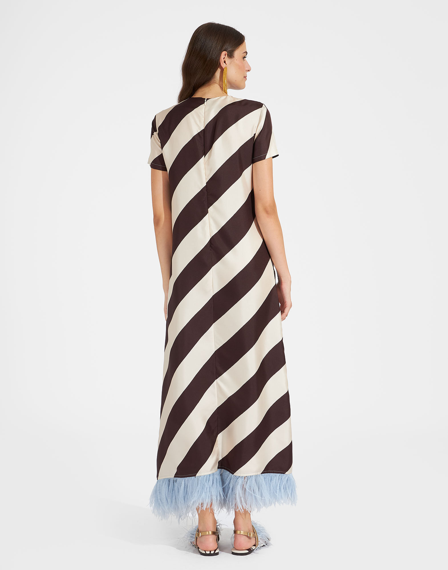 La DoubleJ Swing Dress (With Feathers) Veneziana DRE0316SIL001VNZ01BR07