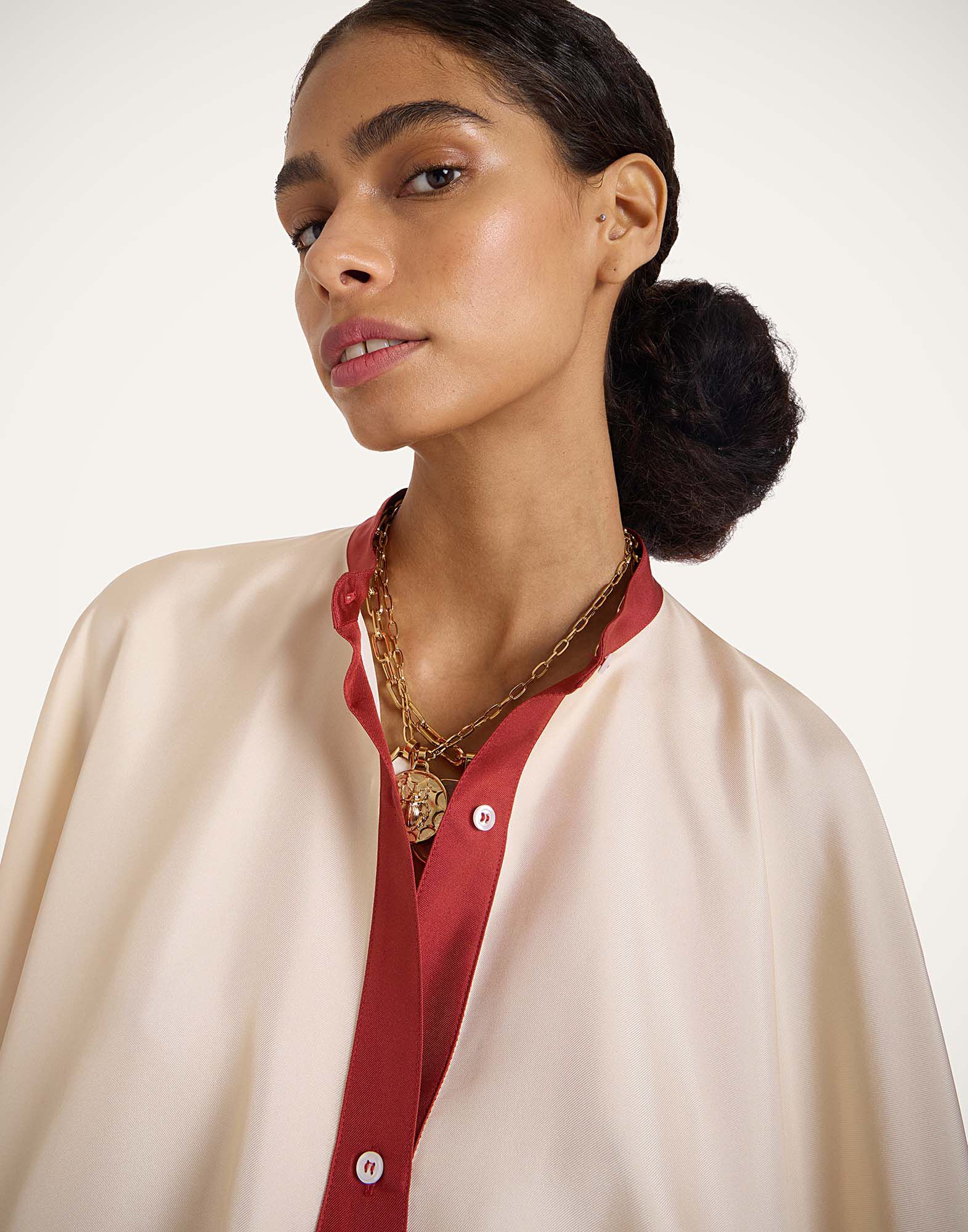 La DoubleJ Foulard Shirt Cobra Plac&eacute;e Red SHI0059SIL006COB01RE01