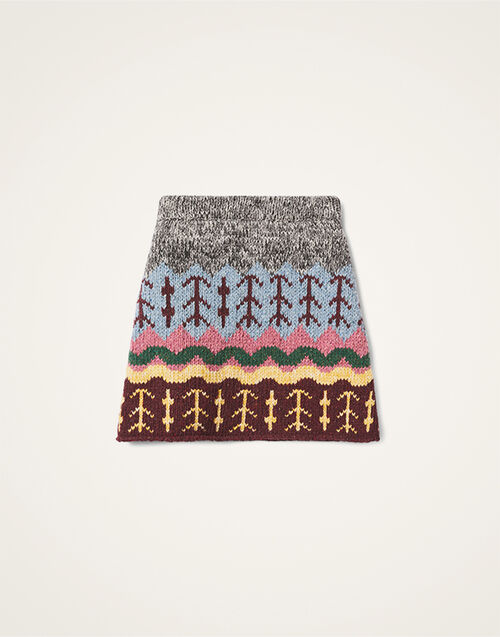 La DoubleJ Chalet Skirt Multicolor Grey & Yellow SKI0176KNI166VA398GY02