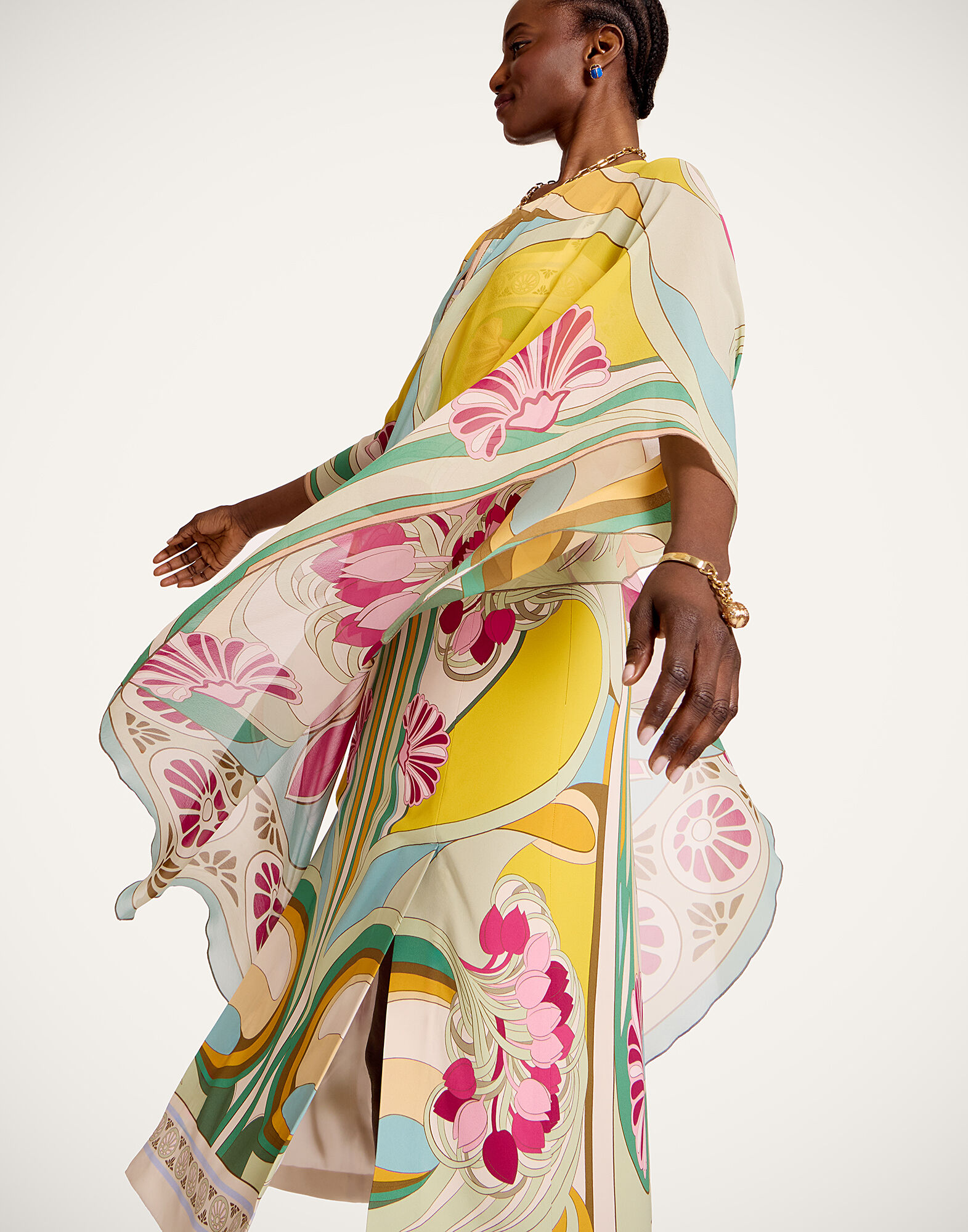 La DoubleJ Maria Cape Tulip Plac&eacute;e Green SCA0092SIL014TUL07GR02