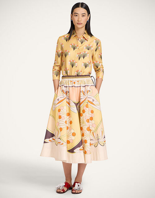 La DoubleJ Ballerina Skirt Florette Plac&eacute;e Pale Pink SKI0199COT094FLO08PI02