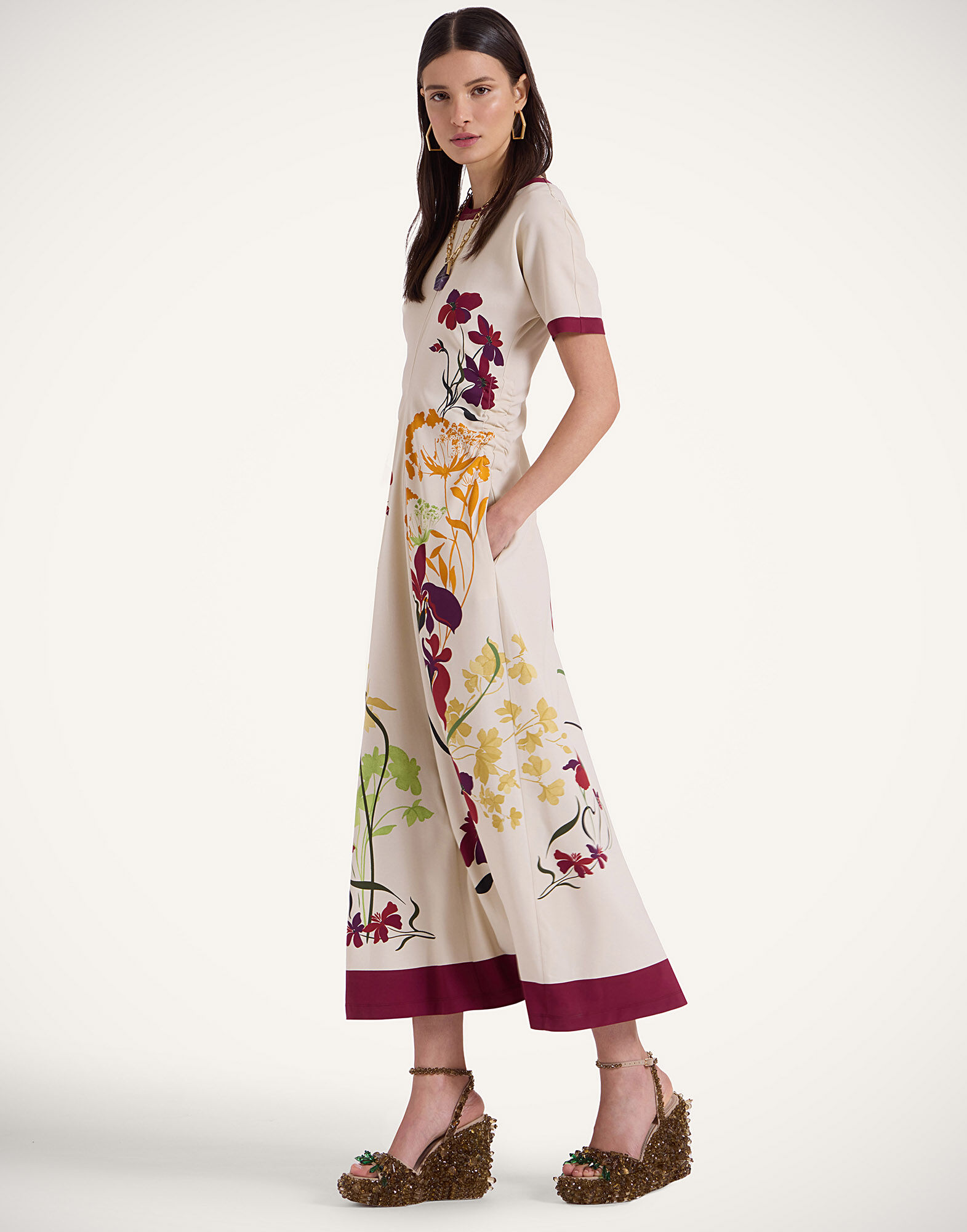 La DoubleJ Angelica Dress Corsage Plac&eacute;e Ivory DRE0379VIS011CRS01WH04