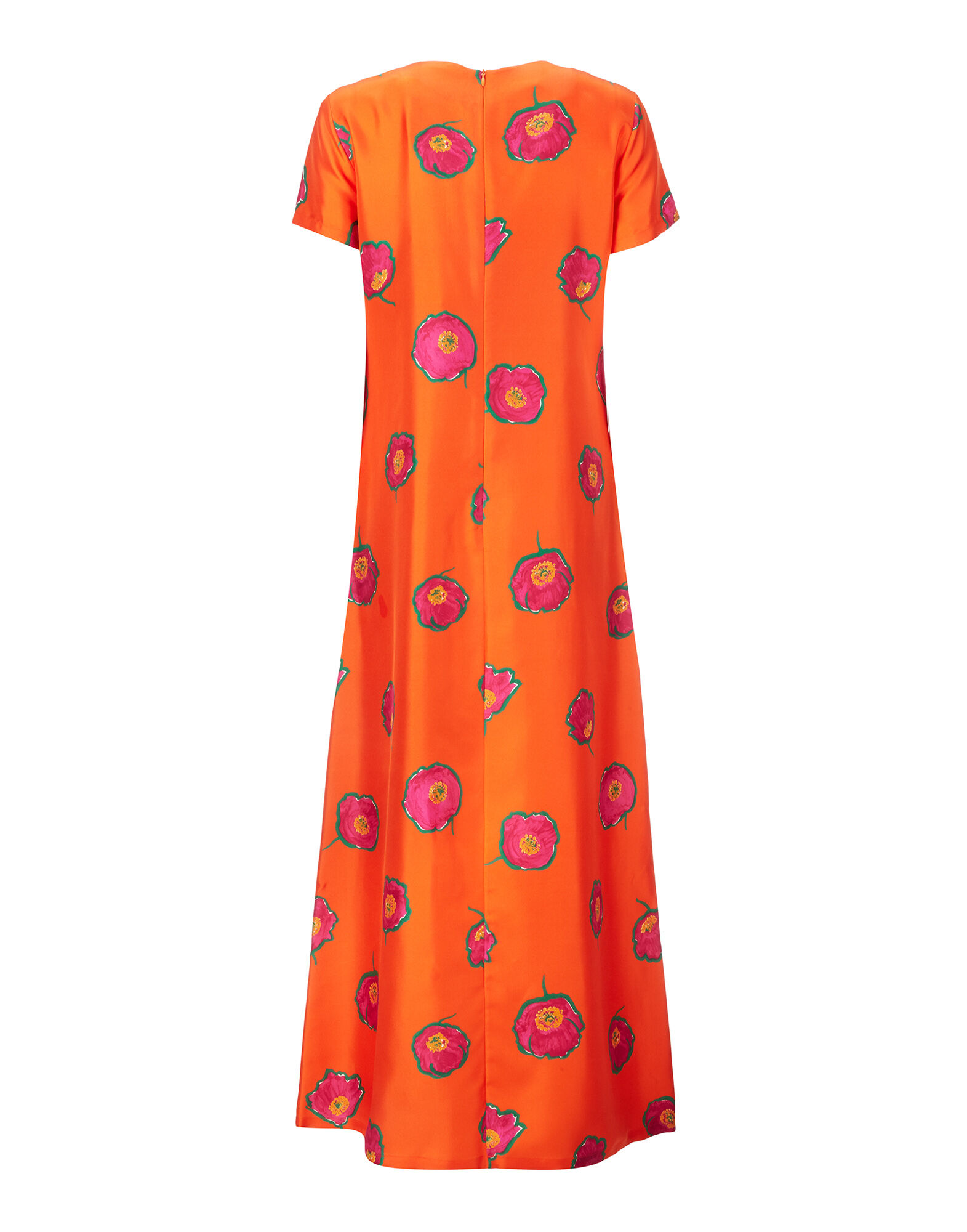 La DoubleJ Swing Dress Papaveri Arancio DRE0001SIL001PAP0002