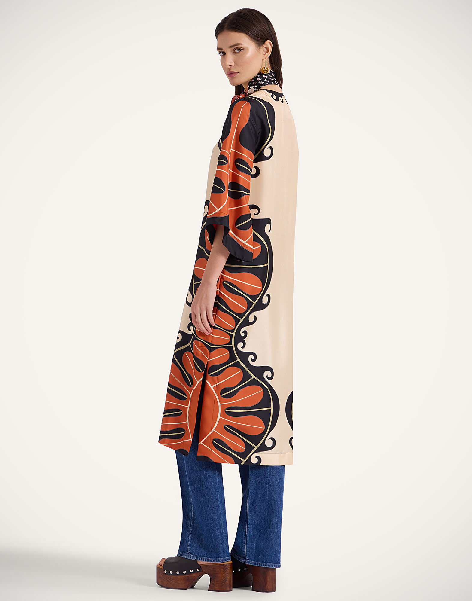 La DoubleJ The Kaftan Pacific Plac&eacute;e Dark Orange DRE0564SIL001PCF03OR03