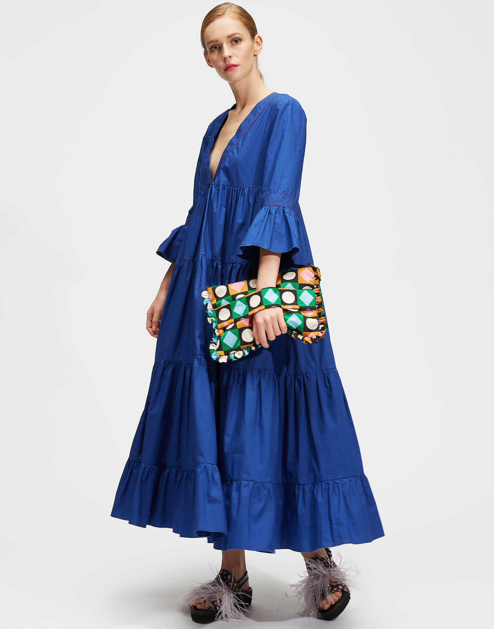 LaDoubleJ Jennifer Jane Dress Solid Blue DRE0114COT001BLU0005