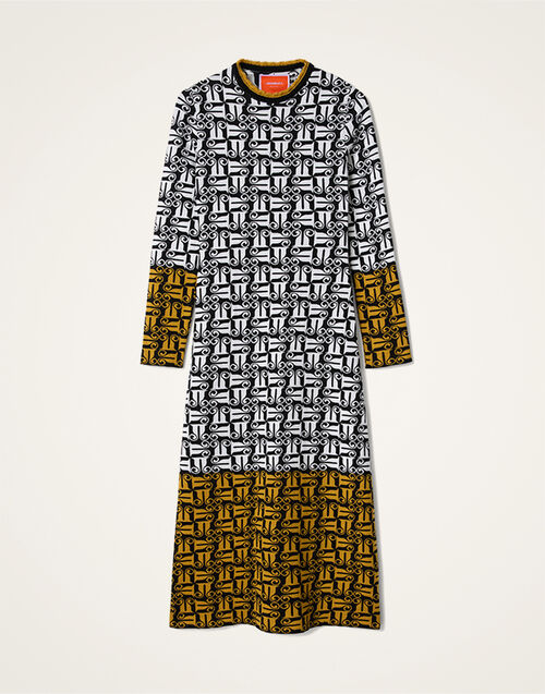 La DoubleJ Knit Swing Dress Black & White DRE1019KNI191VA444BR05