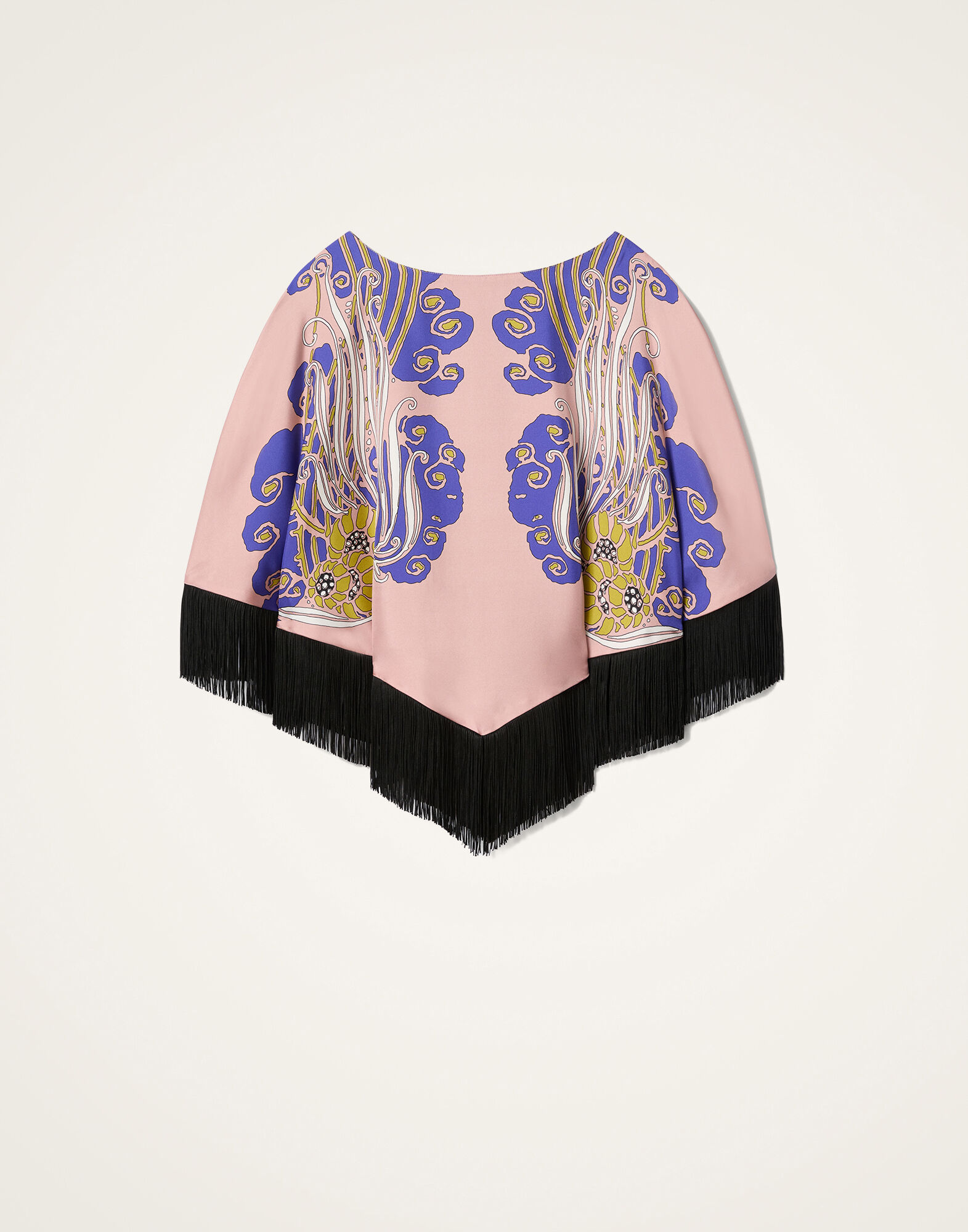 La DoubleJ Reversible Mini Poncho Top Lemuria Plac&eacute;e Black SCA0077VIS011LEM02BL01