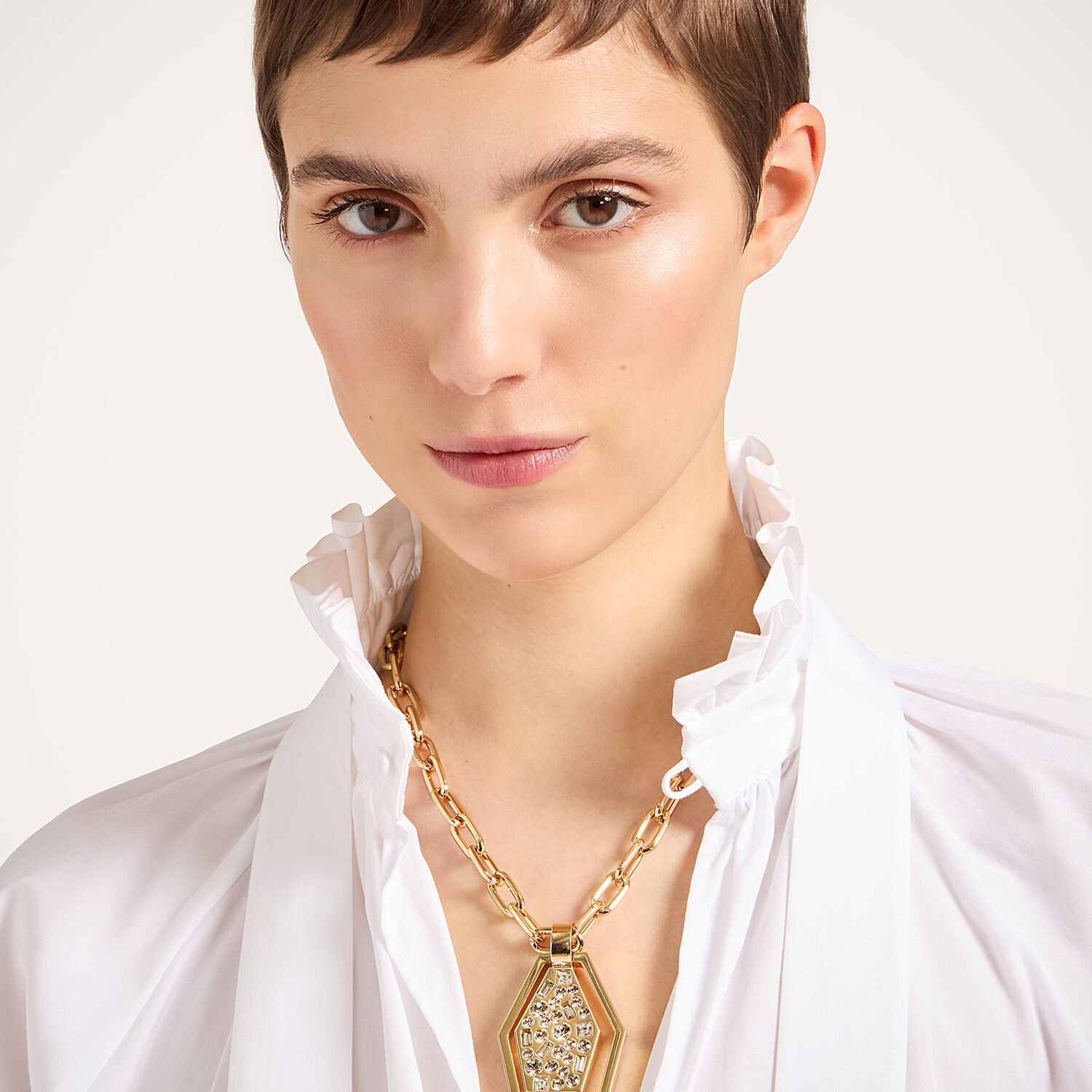 La Double J Sparkly Swinging Portal Necklace
