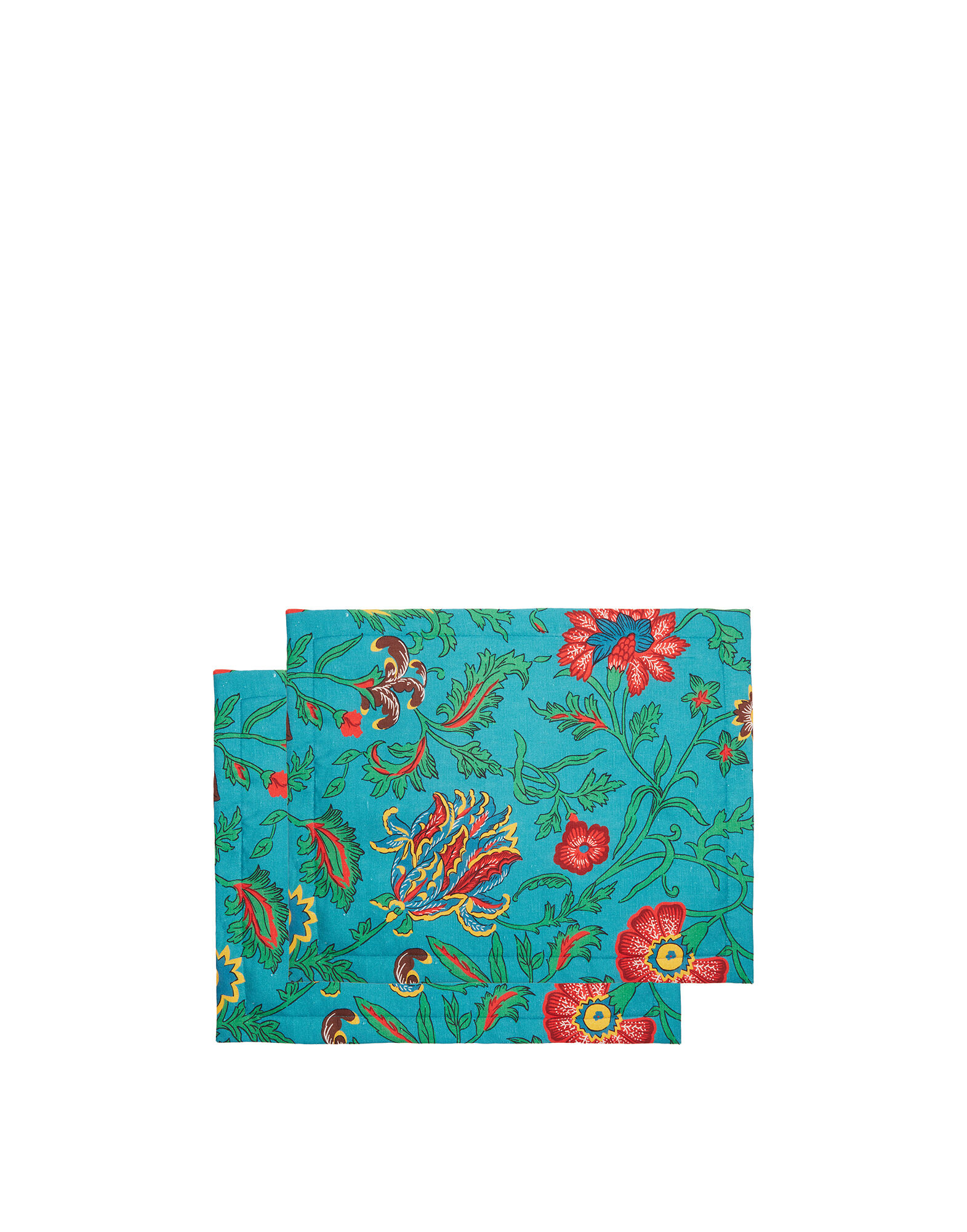 La DoubleJ Placemat Set Of 2 Dragon Flower Turchese TBM0001LIN001DRA0005