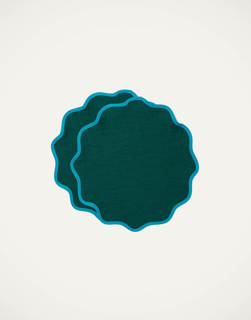 La DoubleJ Cloud Placemat Set of 2 Tinta Unita Verde TBM0003COT005GRE0010