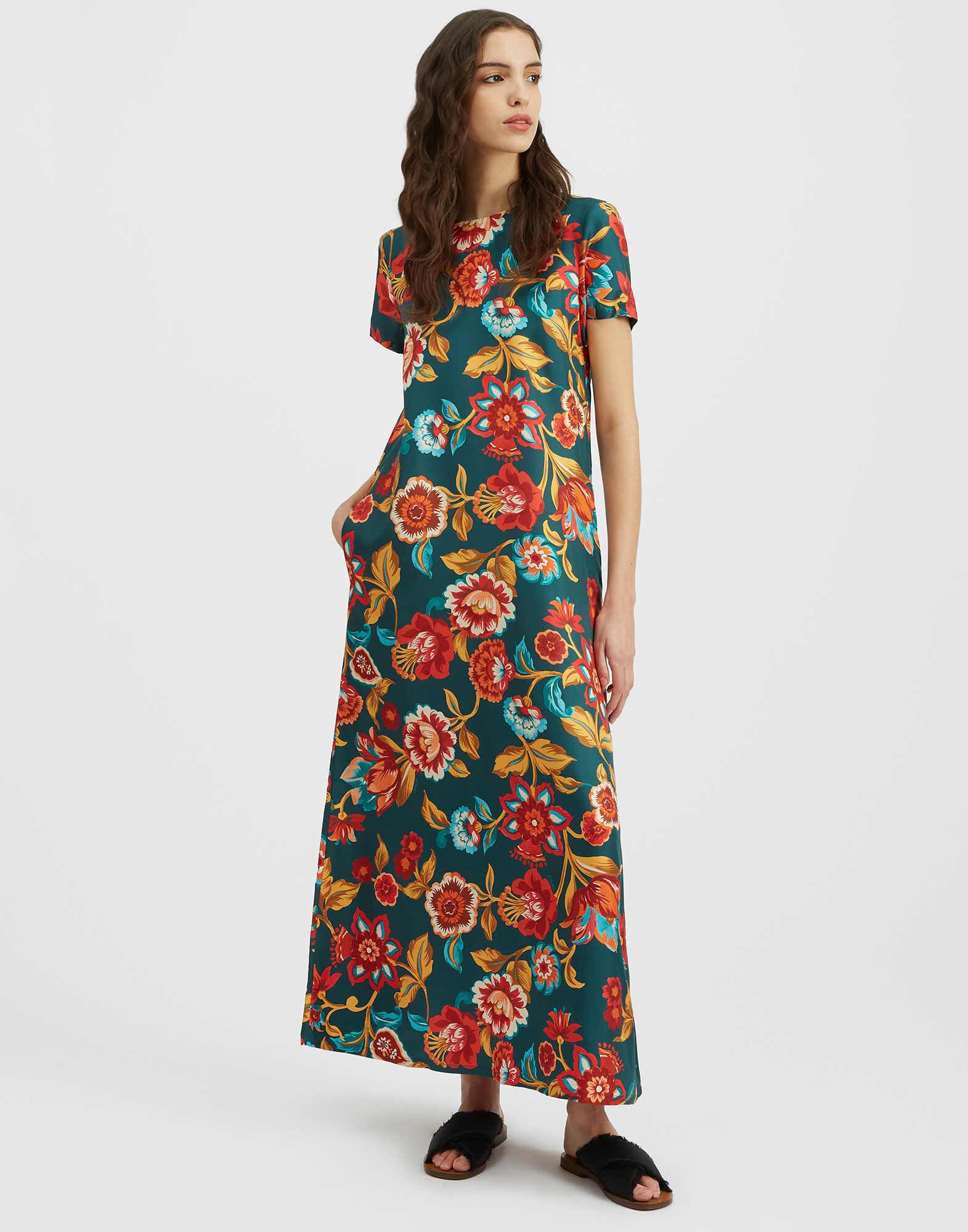 La DoubleJ Swing Dress Hottie Emerald DRE0001SIL001HOT01GR04