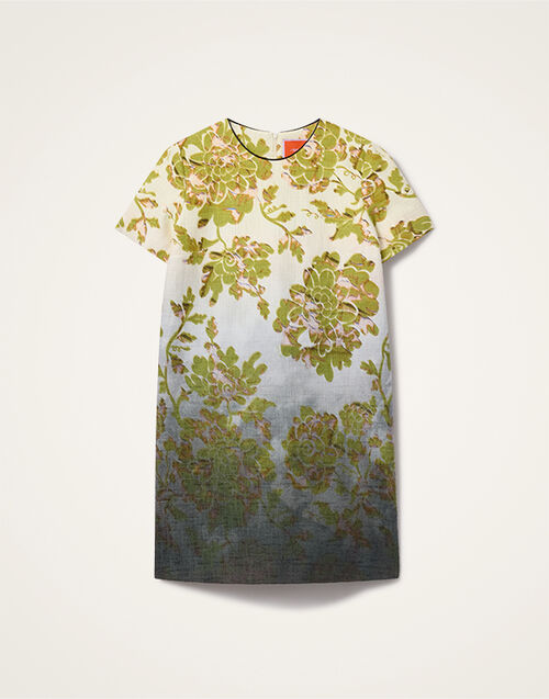 La DoubleJ Mini Swing Dress Oasis Ombr&eacute; Plac&eacute;e Green & Black DRE0658COT005OAO01GR02