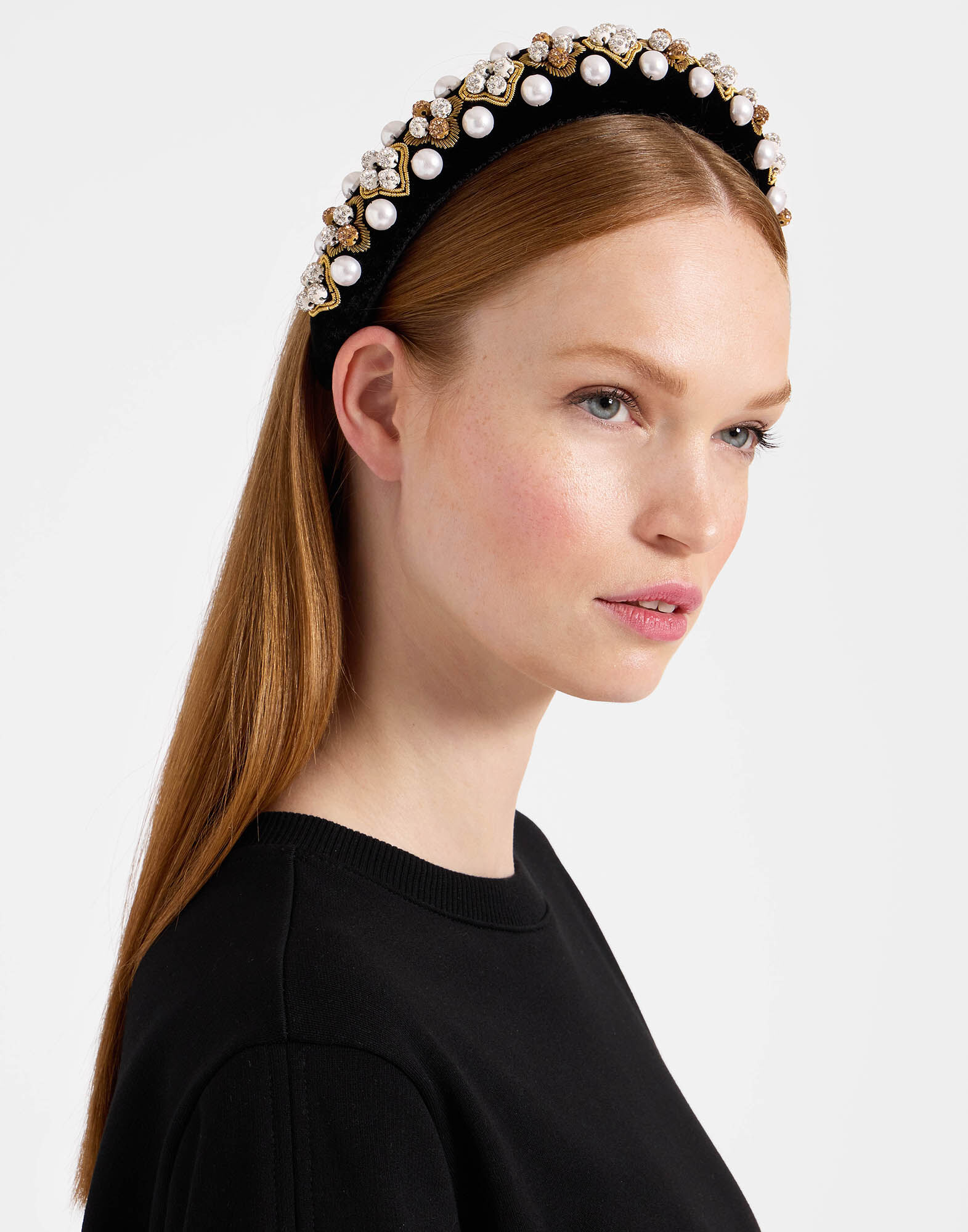 La DoubleJ Medici Headband Solid Gold HEB0019VEL015SOLIDYE05