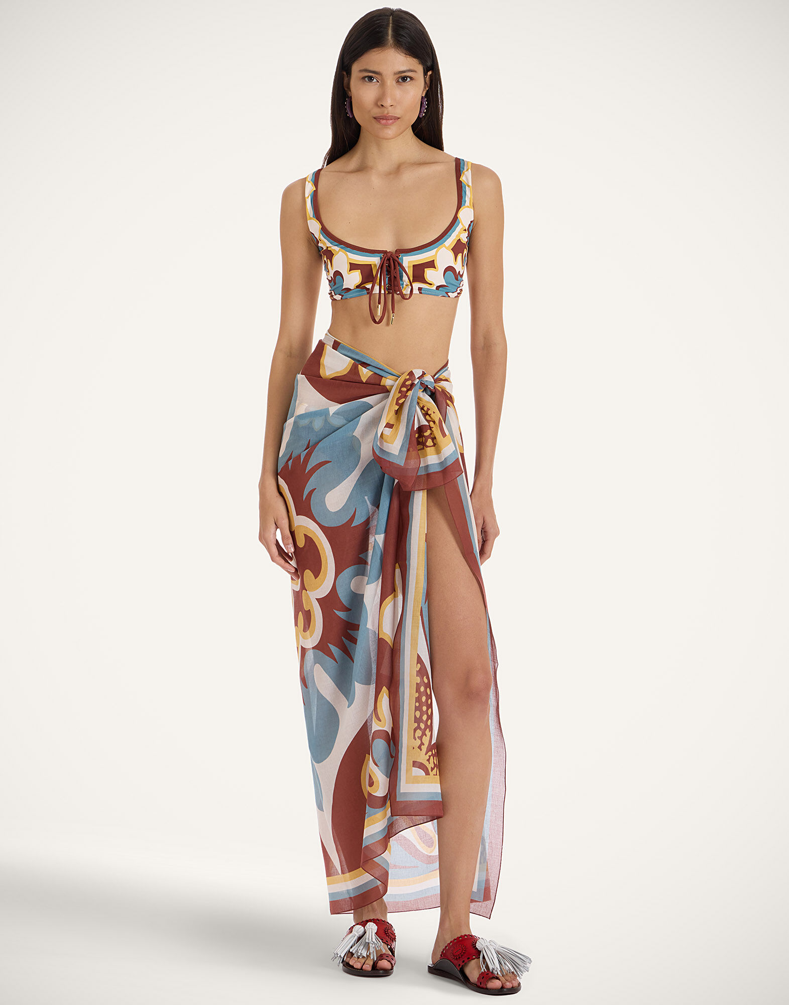 La DoubleJ Pareo Palazzo Plac&eacute;e Chocolate SCA0051COT021PAL08BR07