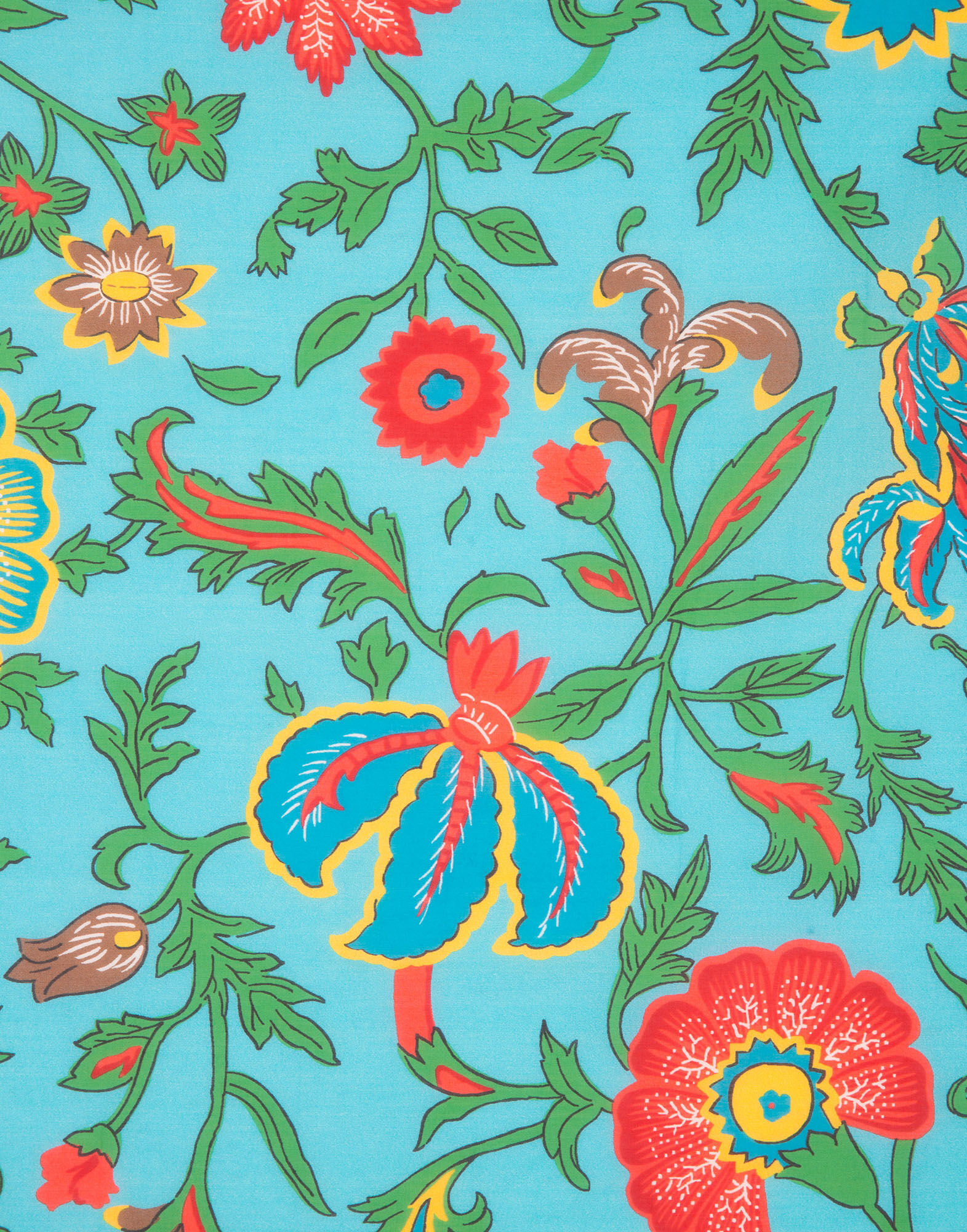 LaDoubleJ Scarf (155X155cm) Dragon Flower Turchese SCA0006COS001DRA0005