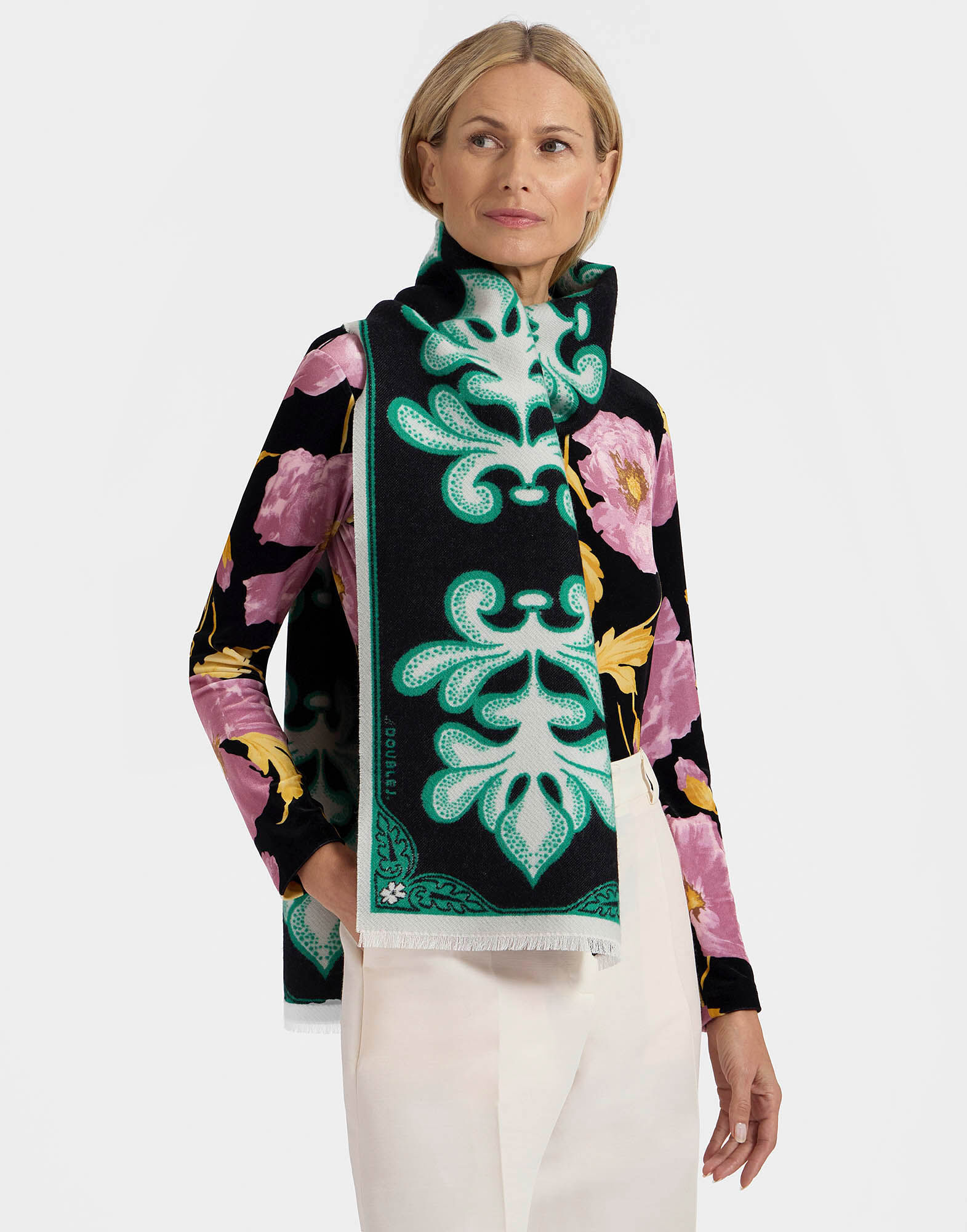 La DoubleJ Herald Scarf 30 Herald Black SCA0057WOL025VA323BL01