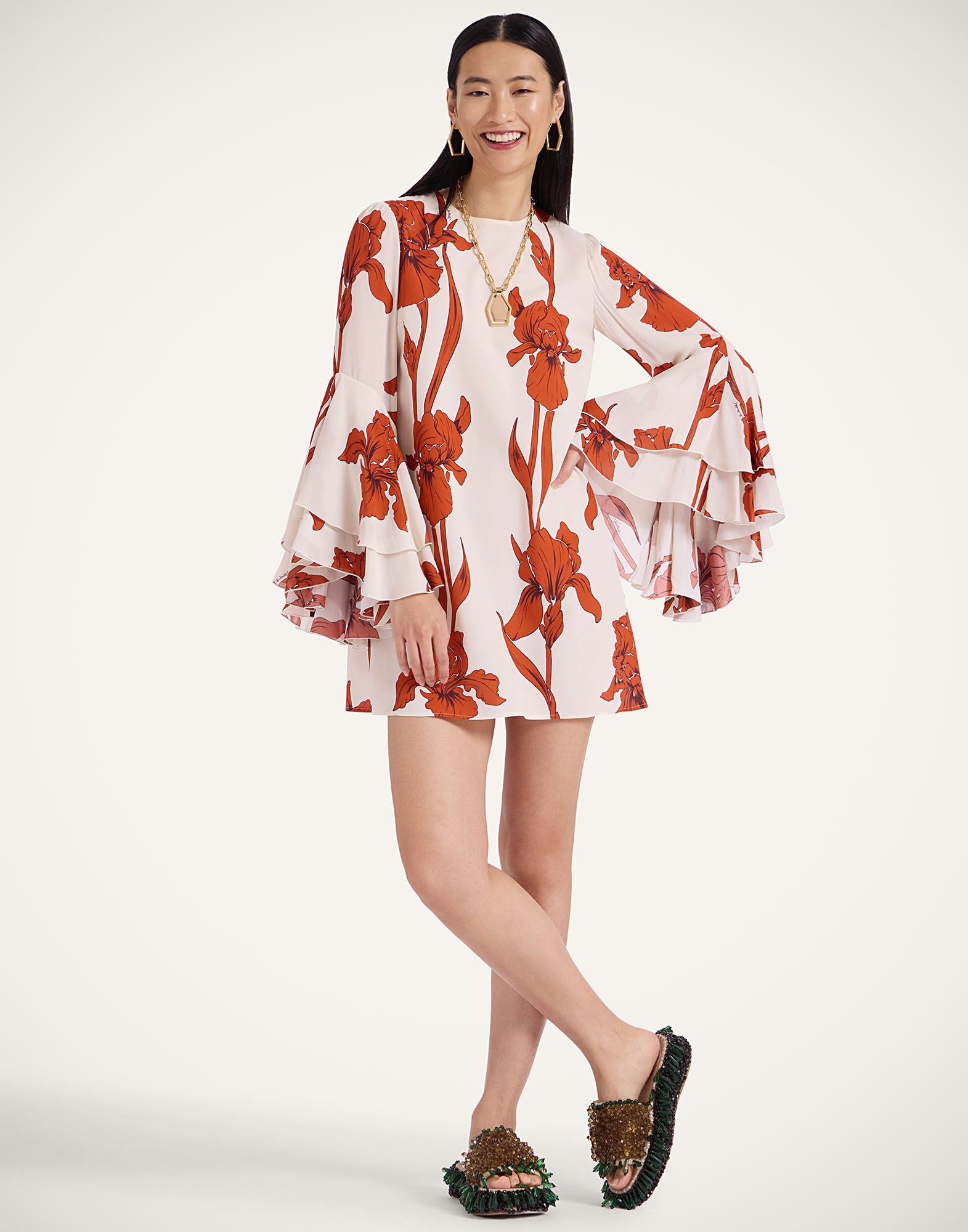 La DoubleJ Friday Dress Iris Dark Orange DRE0852VIS019IRS04OR03