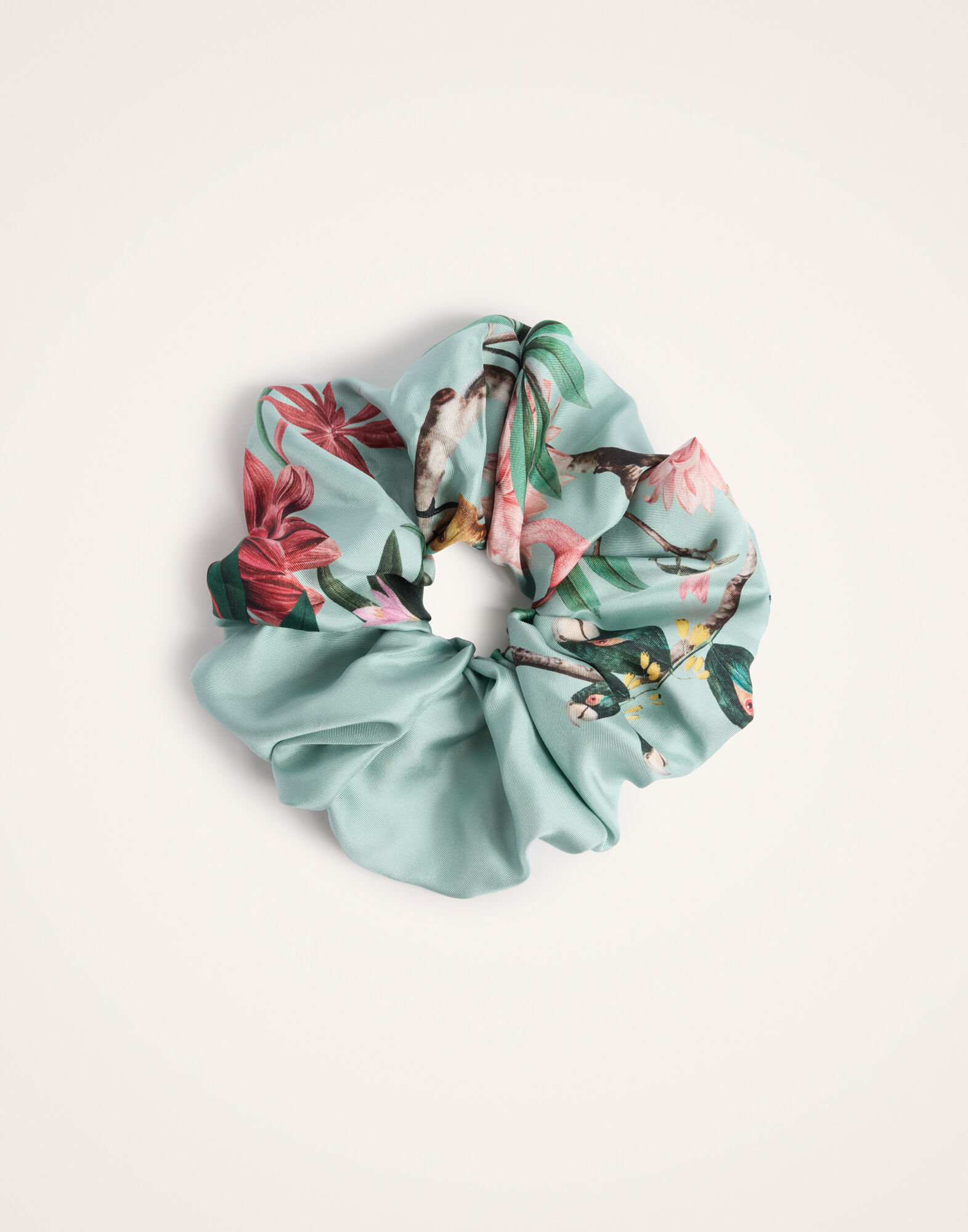 La DoubleJ Giga Scrunchie Zooflora Light Blue SCR0003SIL001ZOF02BU01