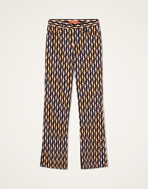 La DoubleJ The Cropped Flare Jean Pesciolini Blue TRO0158COT063PES04BU03