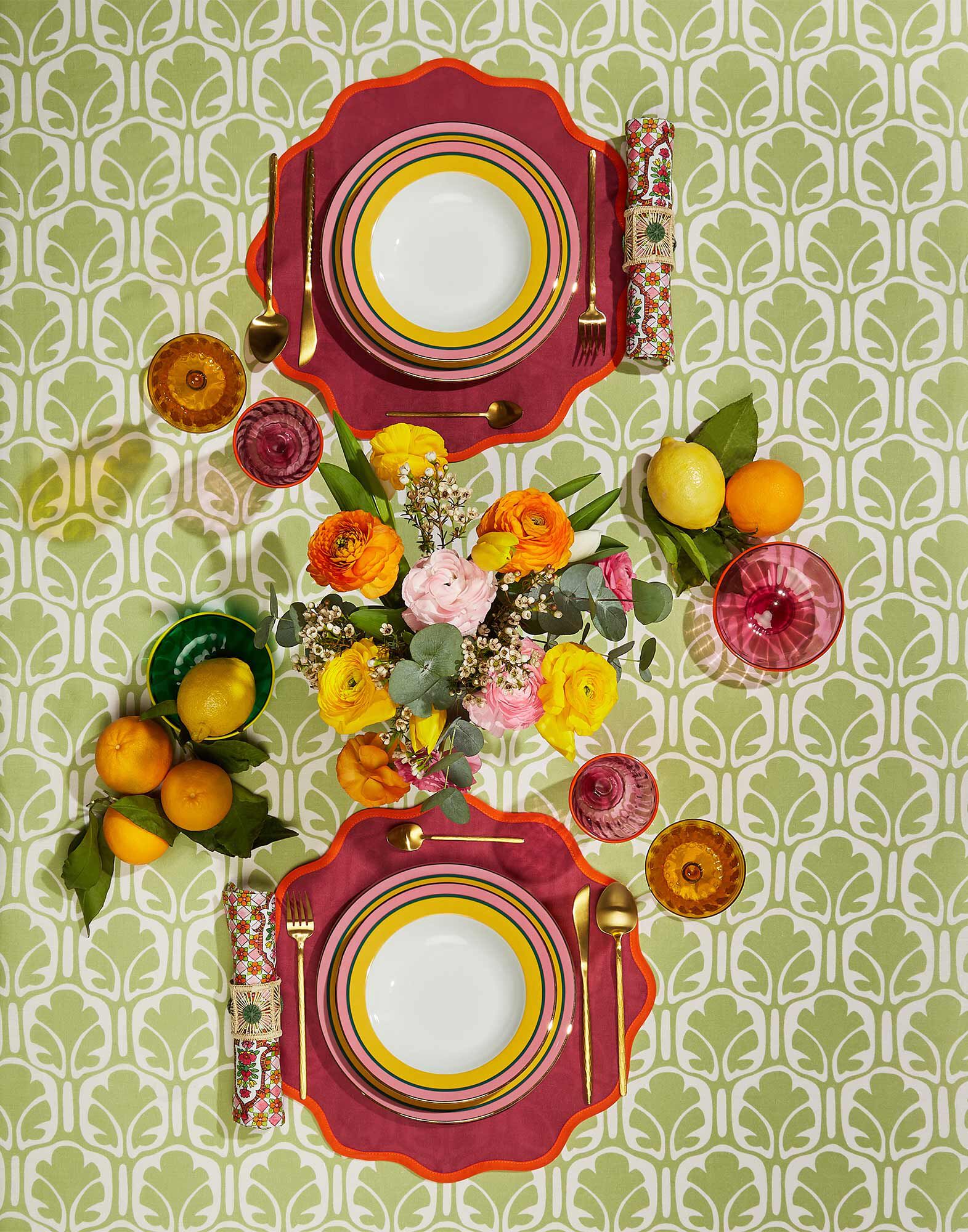 La DoubleJ Soup Plates Set Of 2 Rainbow Yellow SOU0002CER001RAI01YE02