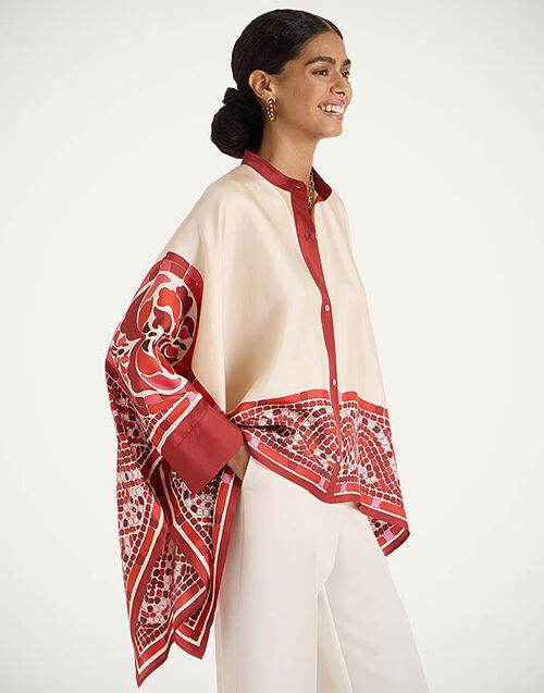 La DoubleJ Foulard Shirt Cobra Placée Red SHI0059SIL006COB01RE01