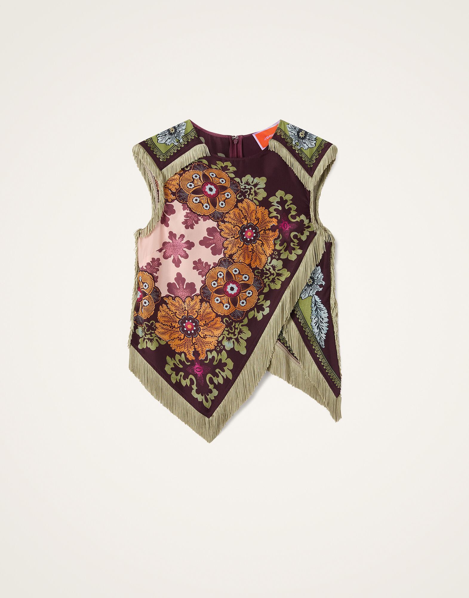 La DoubleJ Scarf Top Bounty Plac&eacute;e Burgundy TOP0160SIL009BOU01RE07