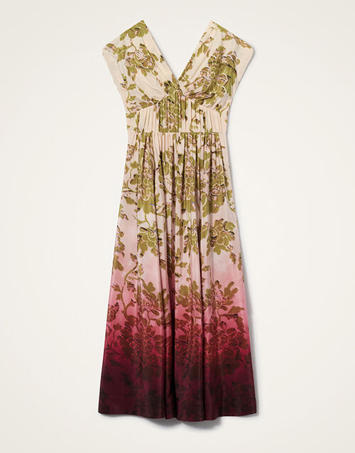 La DoubleJ Waldorf Dress Oasis Ombr&eacute; Plac&eacute;e Geen & Red DRE1103CRE001OAO02GR02