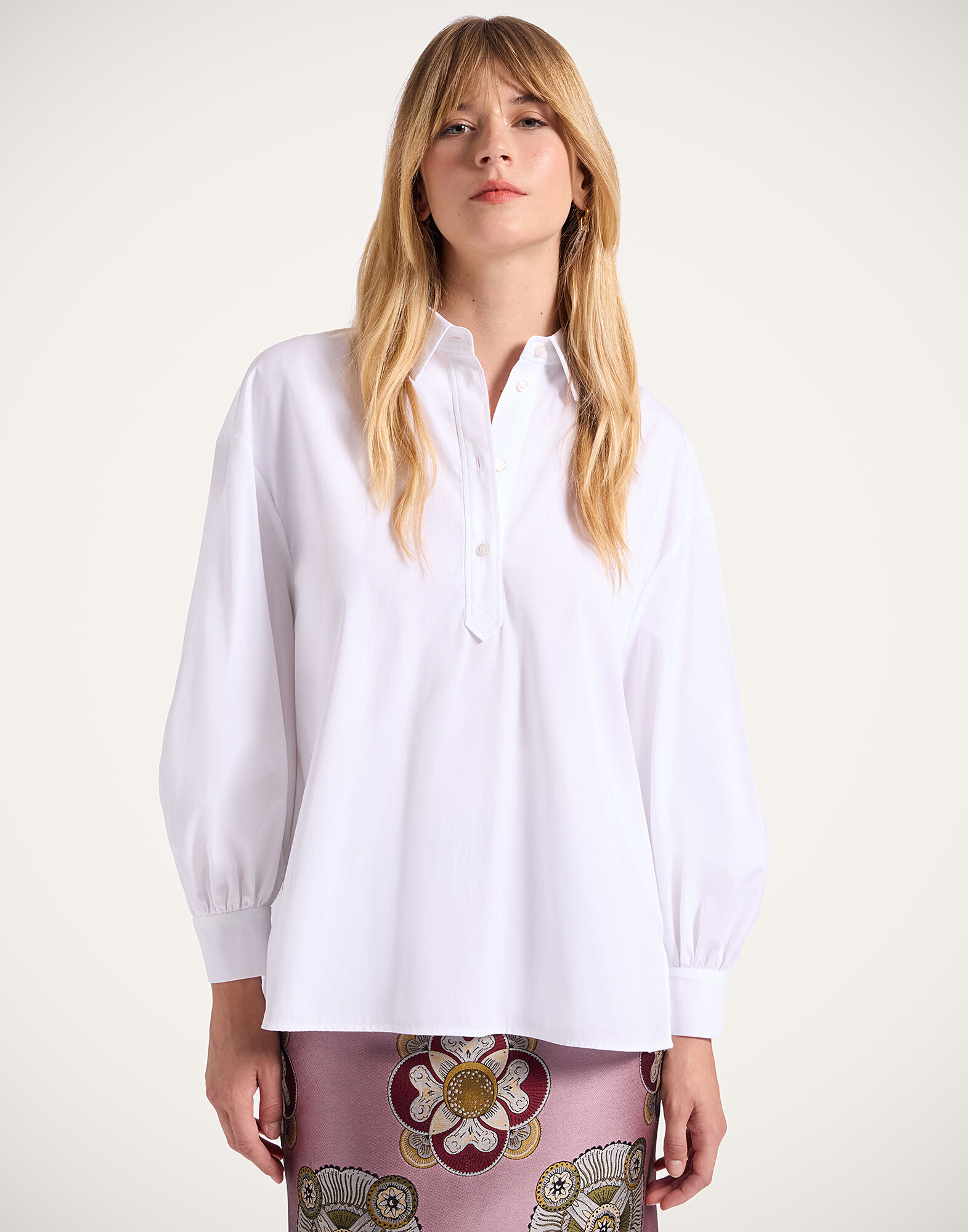 La DoubleJ Poet Shirt Solid White SHI0055COT064SOLIDWH01