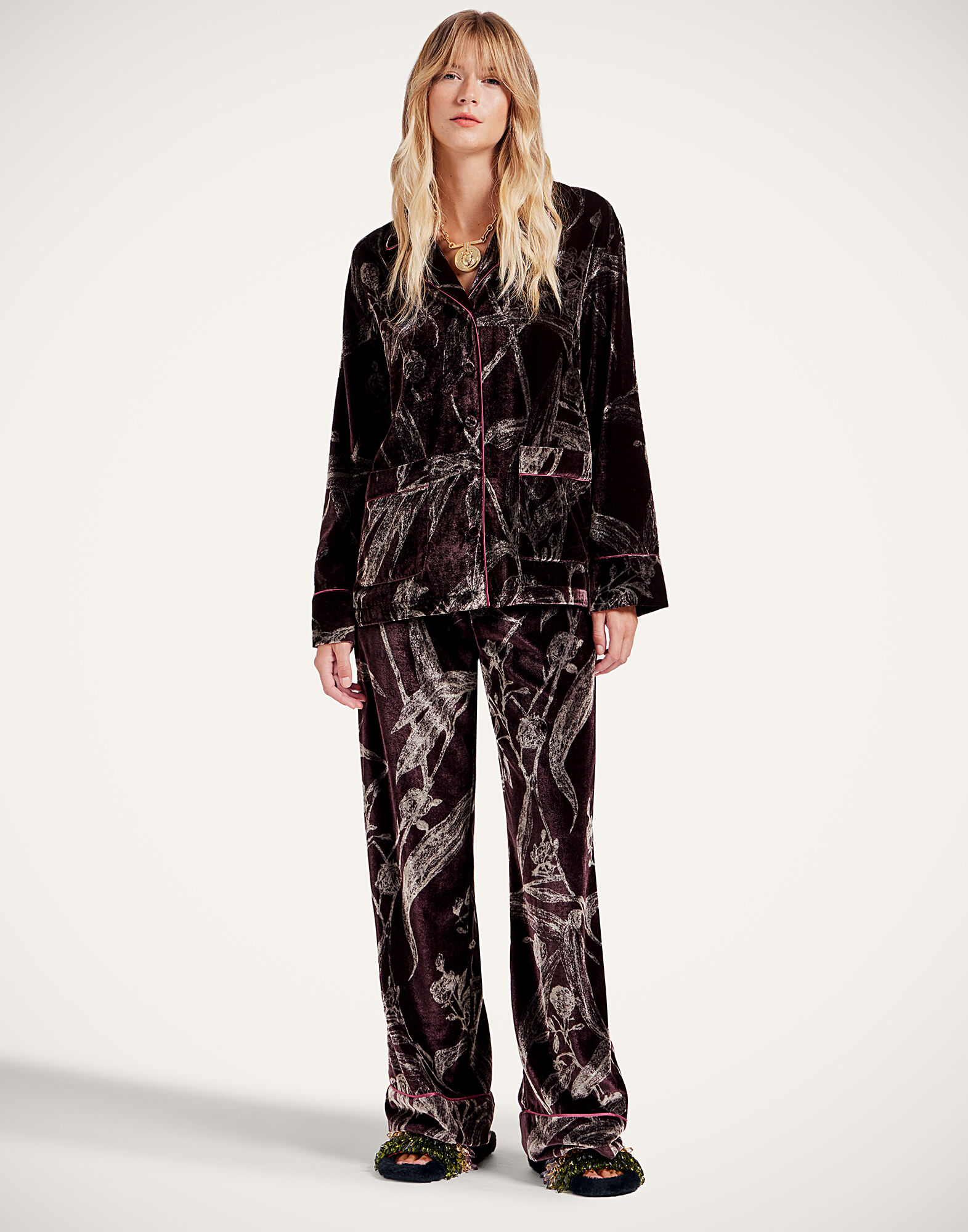 La DoubleJ Pajama Pants Bamboo Burgundy TRO0116DEV004BMB03RE07